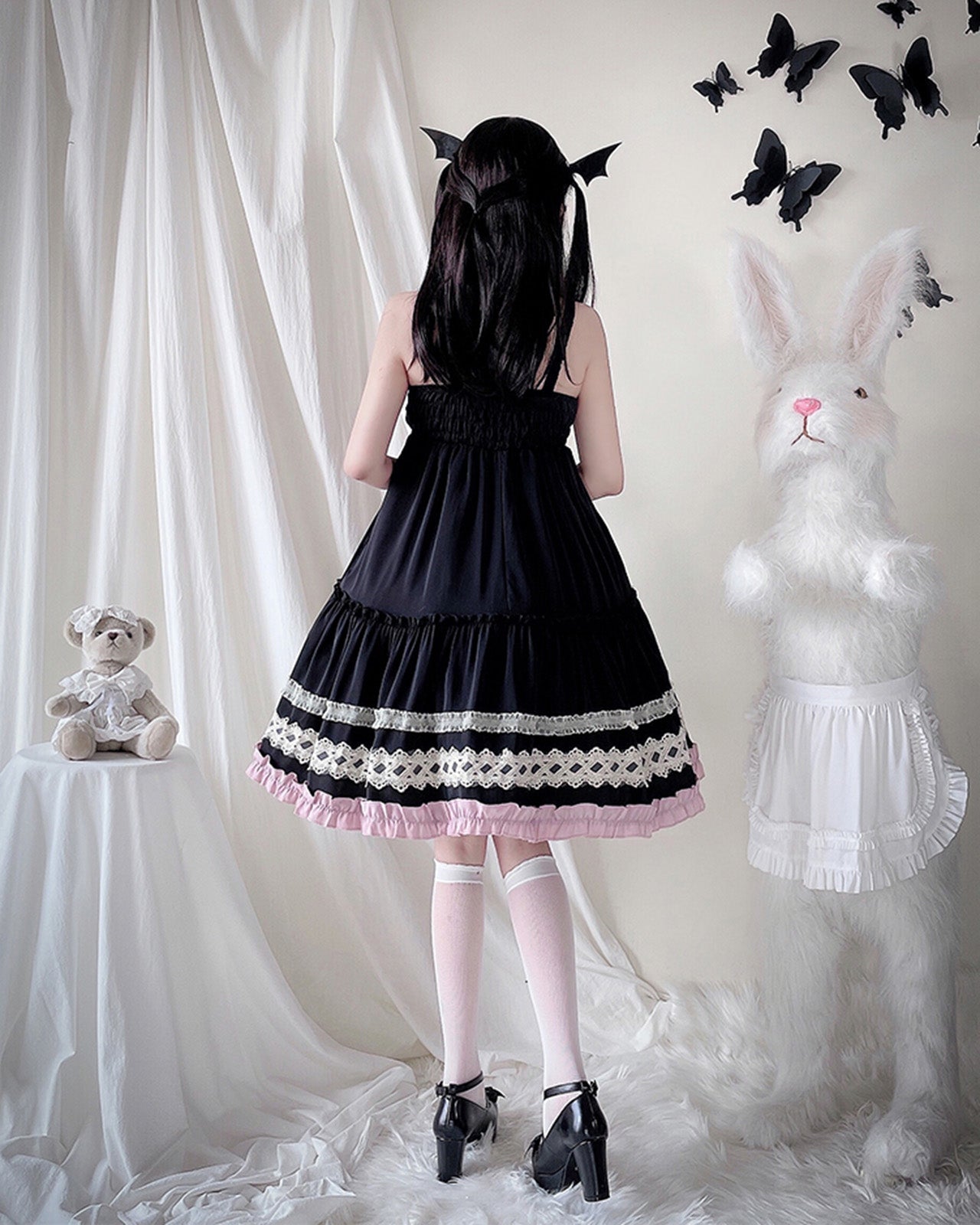 ハロウィン コスプレ 仮装 ワンピース 小悪魔 リボン ブラック