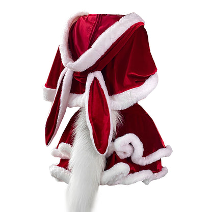 うさ耳サンタ コスチューム レディース Mサイズ レースアップ クリスマス