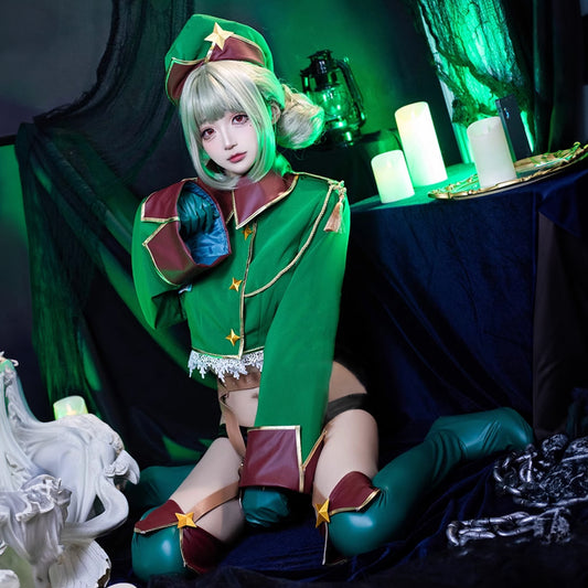 ウィッグ付き 魔法少女にあこがれて 阿良河キウィ レオパルト コスプレ アニメ 緑