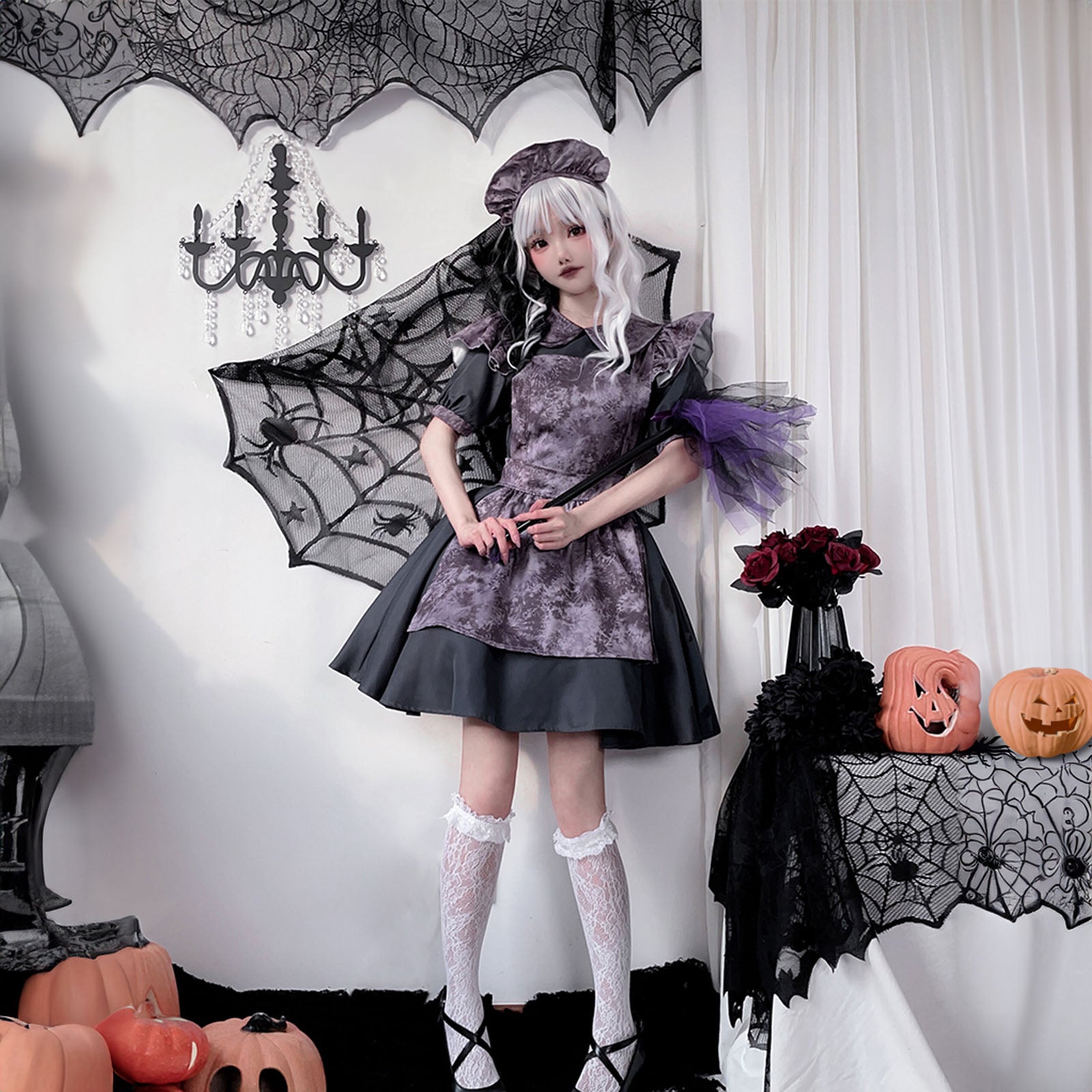 ダークメイド コスプレ 衣装 レディース ゴシック ハロウィン ワンピース　イベント　パーティ　仮装