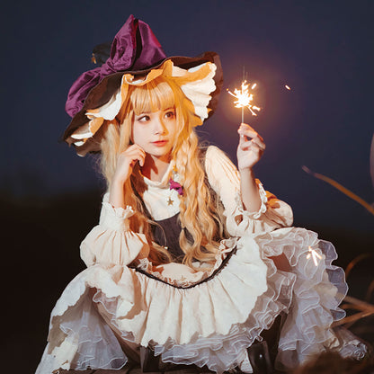 霧雨 魔理沙風 コスプレ ワンピース 衣装 ハロウィン レディース 魔女 大人用 即納 高品質