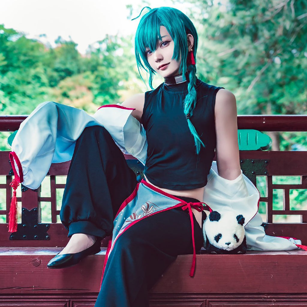 にじさんじ 緑仙 チャイナ服 コスプレ 全身 パンツスタイル