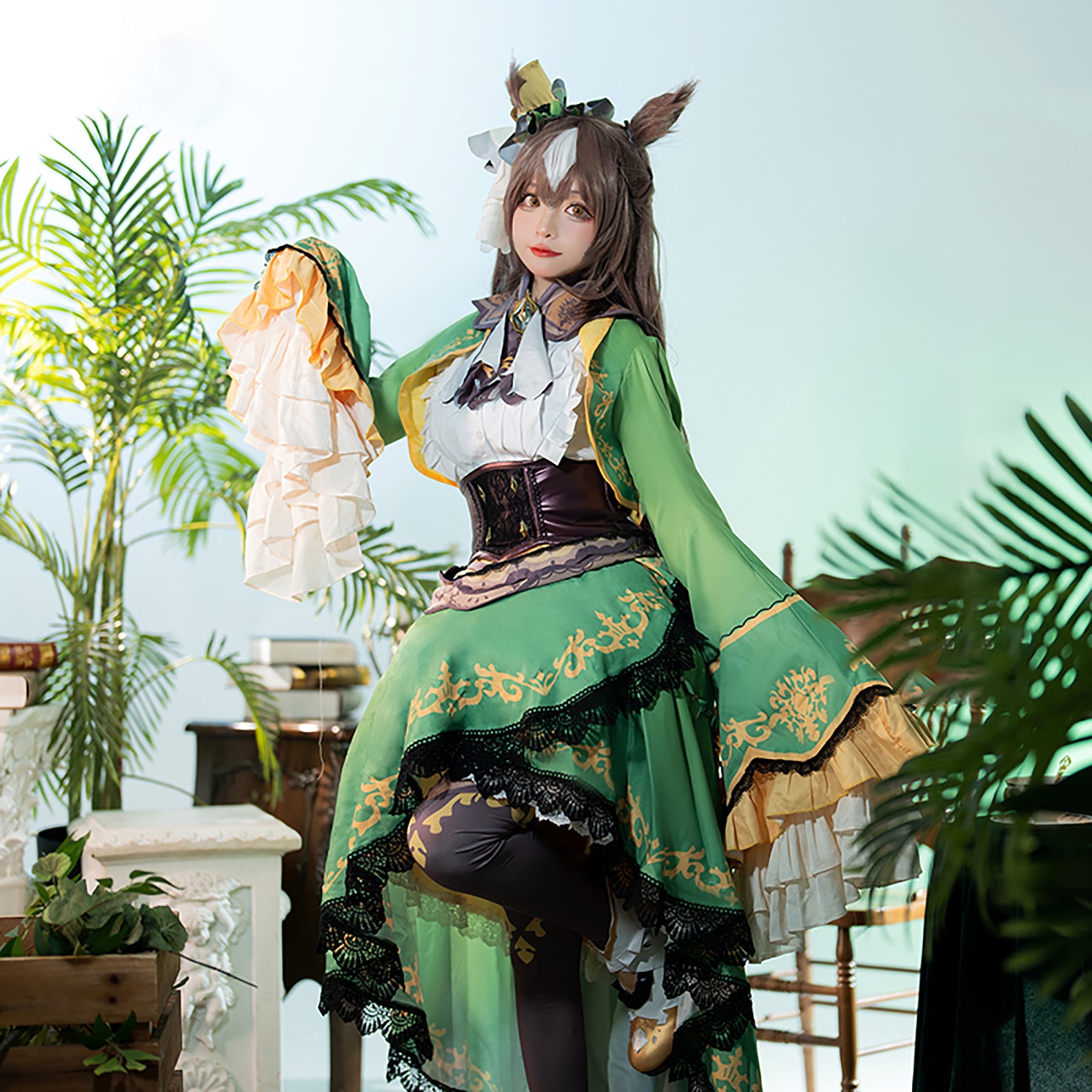 ウマ娘 サトノダイヤモンド コスプレ 衣装 グリーン ドレス