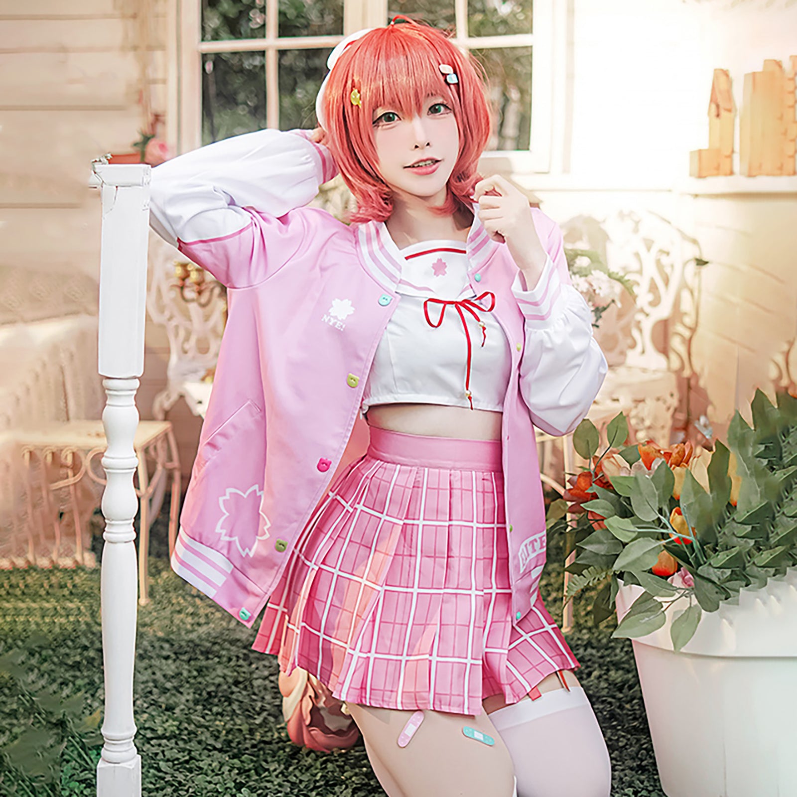 さくらみこ コスプレ衣装 9点セット ホロライブ VTuber セーラー服 桜ジャケット