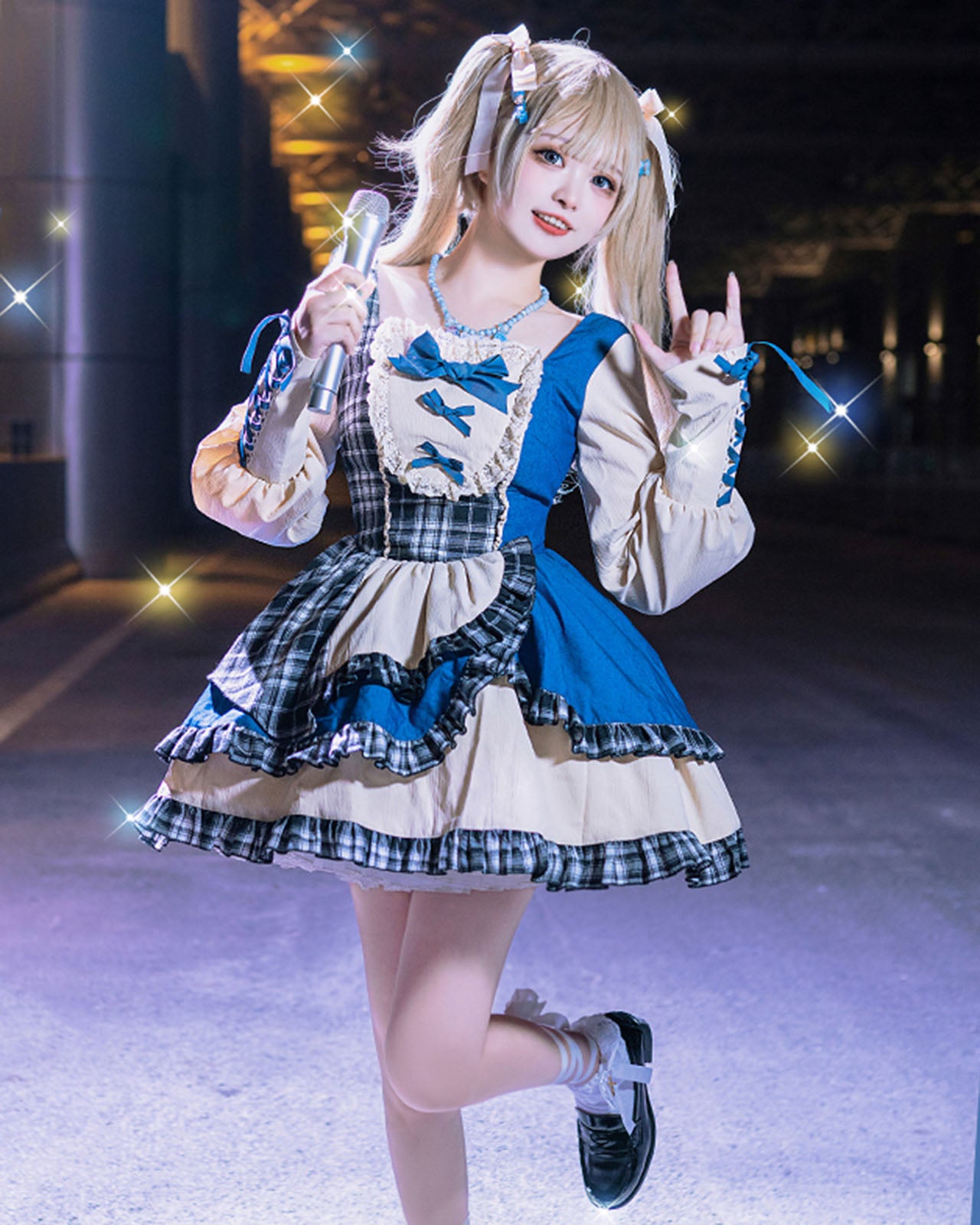 ロリータ ゴスロリ ワンピース レディース 長袖 ハロウィン チェック柄