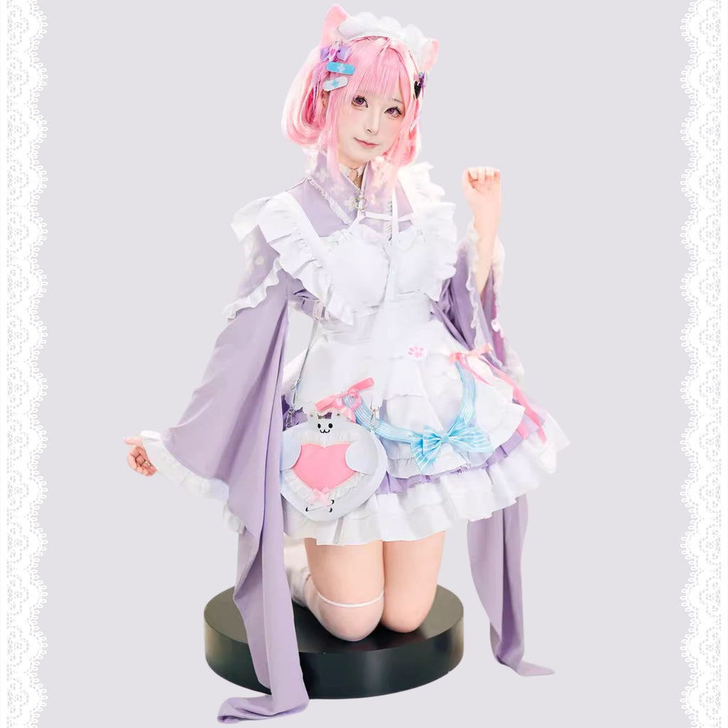 結城さくな コスプレ VTuber 和風メイド衣装 レディース