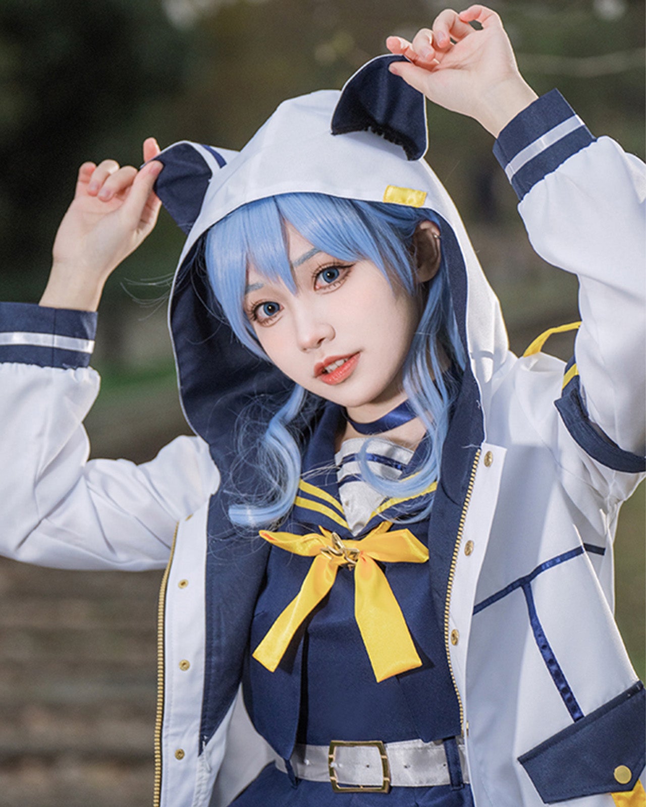 星街すいせい セーラー服 コスプレ 衣装　白　ネイビー