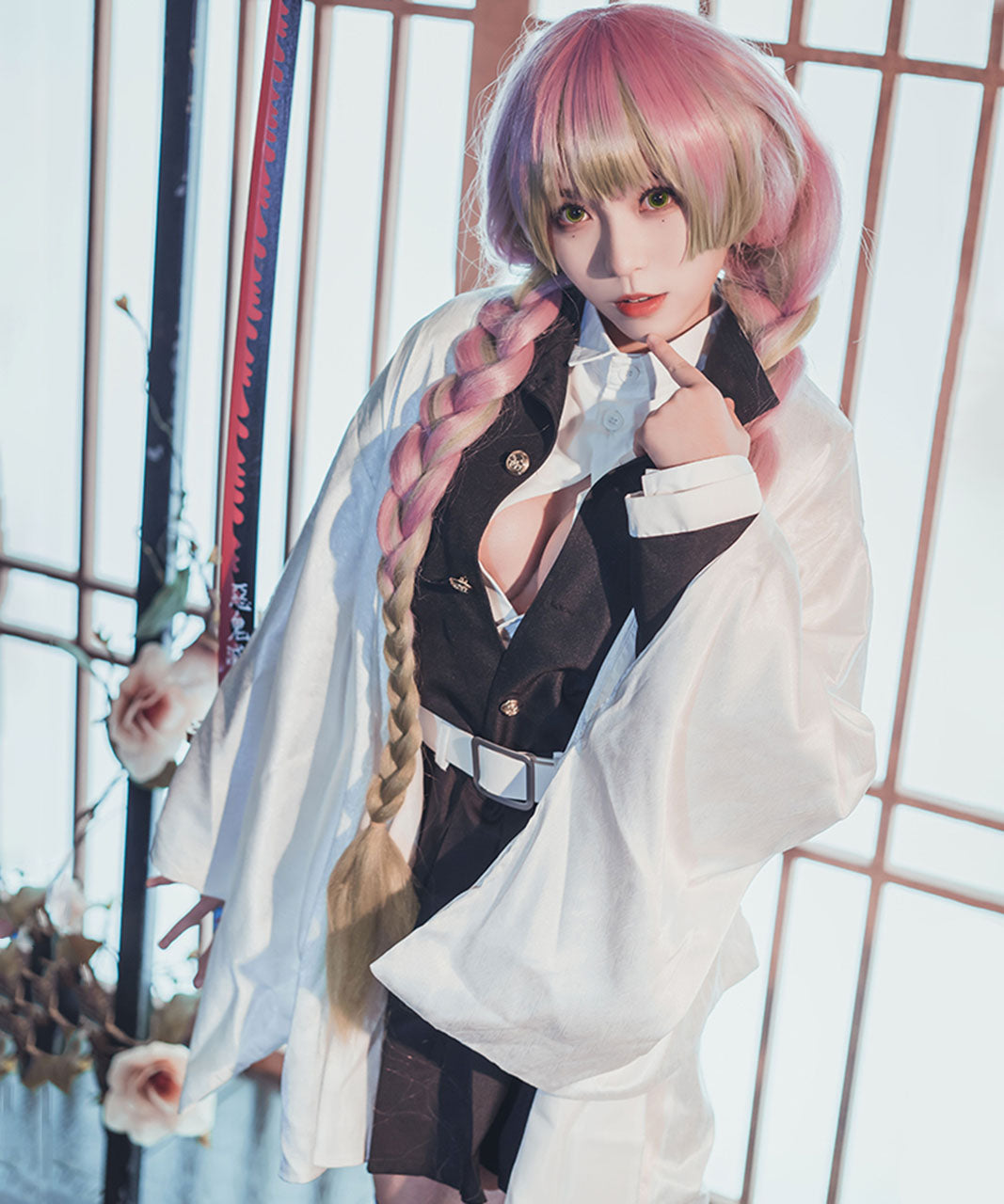 鬼滅の刃 甘露寺蜜璃 鬼殺隊 隊服 恋柱 ウィッグ付コスチュームセットみつり フルセット きめつ