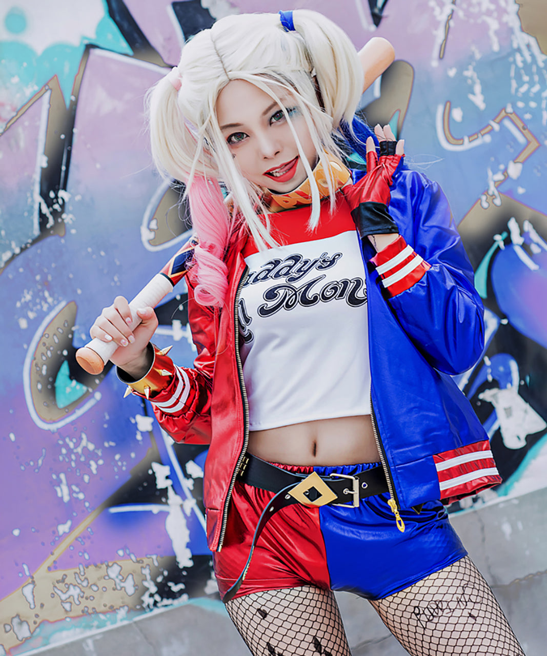 スーサイドスクワッド ハーレイ・クイン風 コスプレ ハロウィン 衣装 ウィッグ付きフルセット 即納