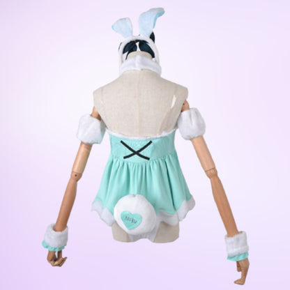 ウィッグ付き 初音ミク コスプレ ハロウィン バニーガール 白うさぎ