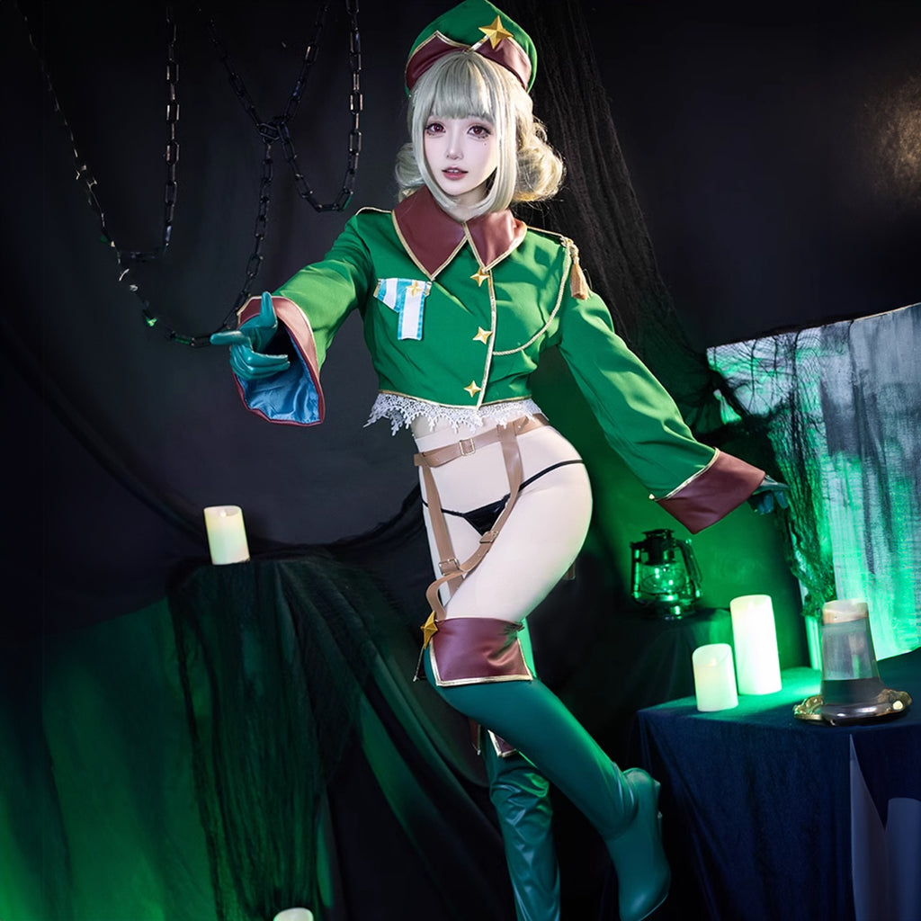 ウィッグ付き 魔法少女にあこがれて 阿良河キウィ レオパルト コスプレ アニメ 緑