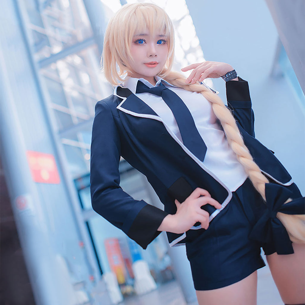 Fate Apocrypha ジャンヌダルク ルーラー コスプレ 制服 ウィッグ付き フルセット Fate ハロウィン イベント