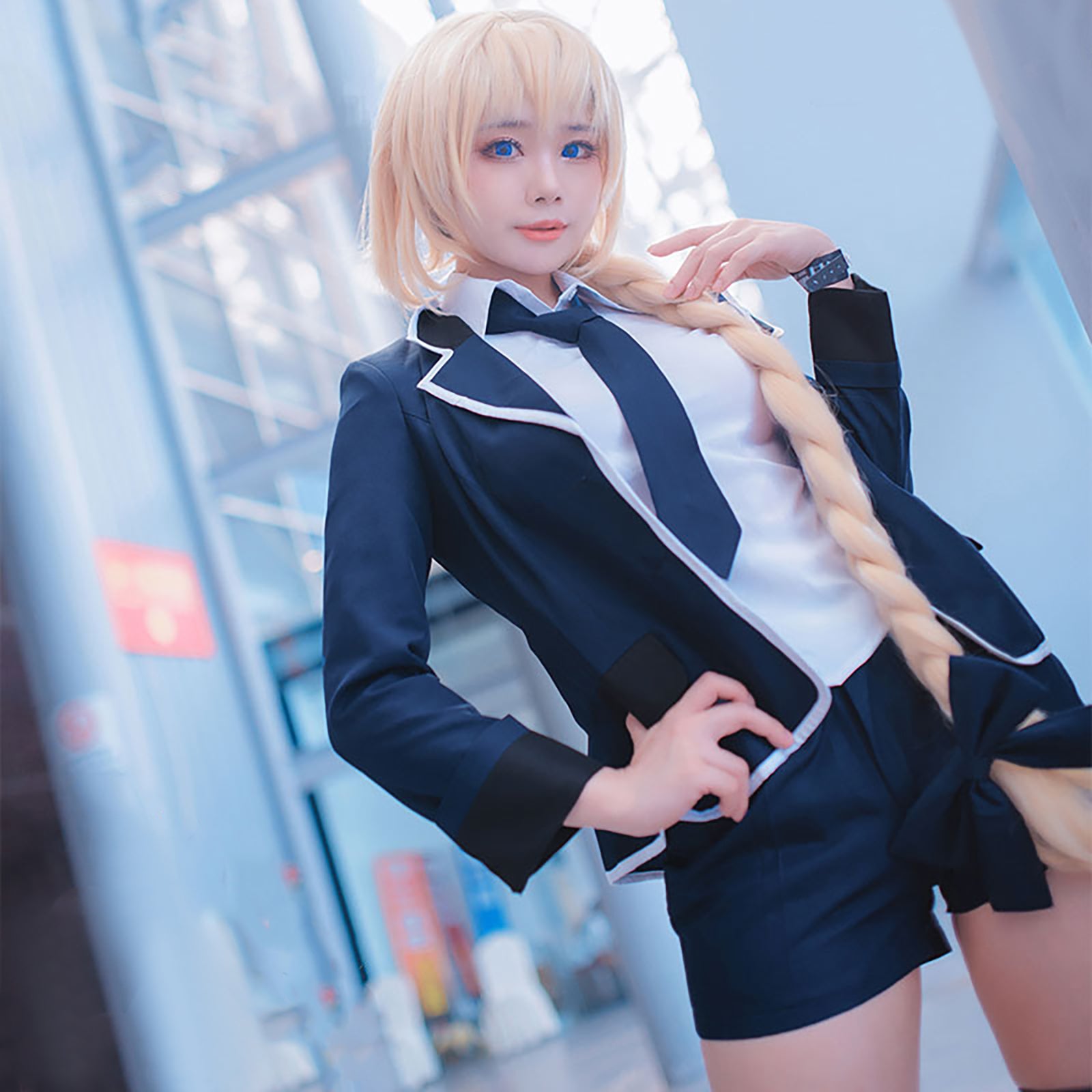 Fate Apocrypha ジャンヌダルク ルーラー コスプレ 制服 ウィッグ付き フルセット Fate ハロウィン イベント