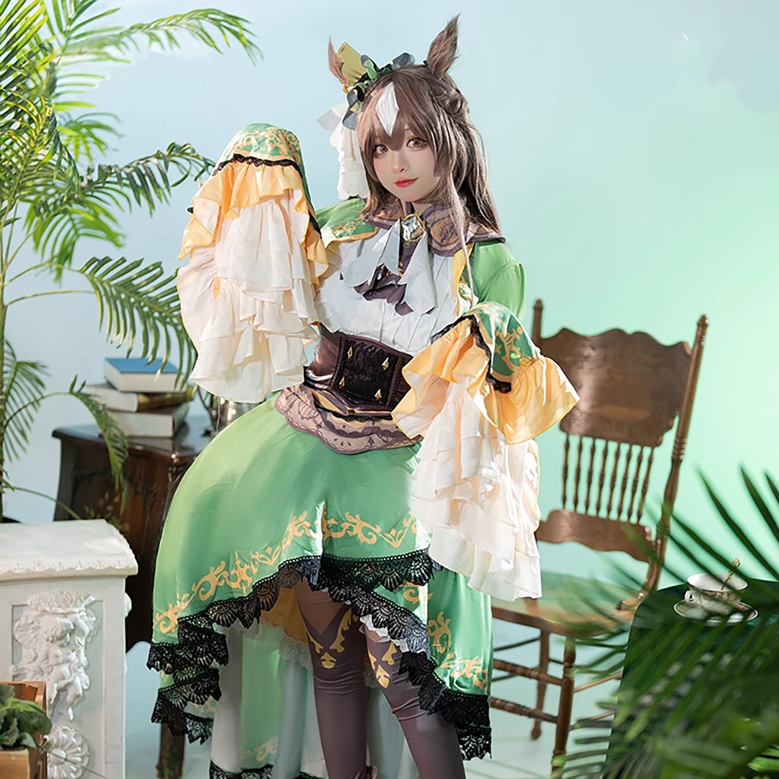 ウマ娘 サトノダイヤモンド コスプレ 衣装 グリーン ドレス