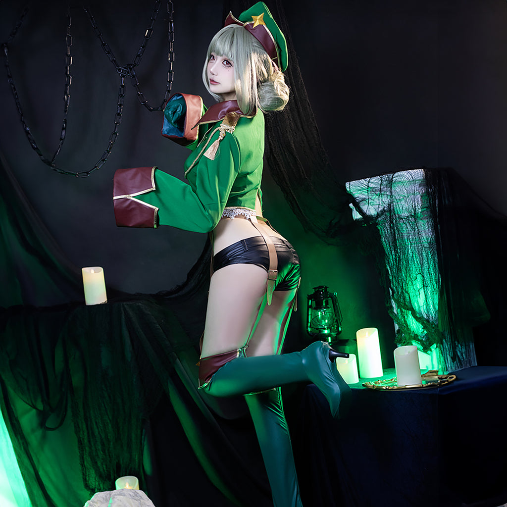 ウィッグ付き 魔法少女にあこがれて 阿良河キウィ レオパルト コスプレ アニメ 緑