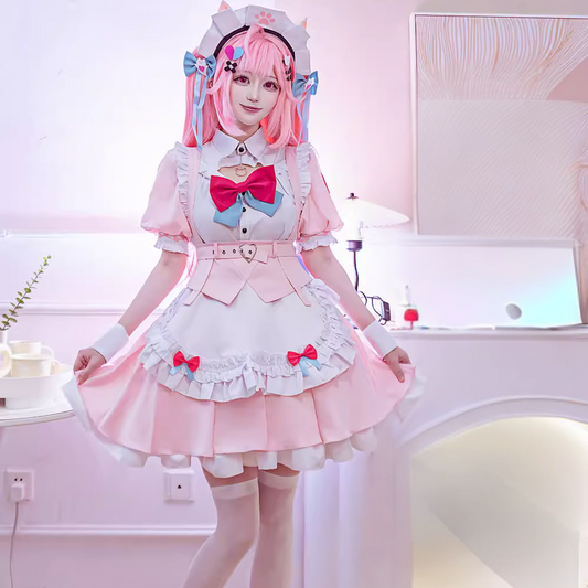 結城さくな コスプレ VTuber ハロウィン レディース ピンク メイド