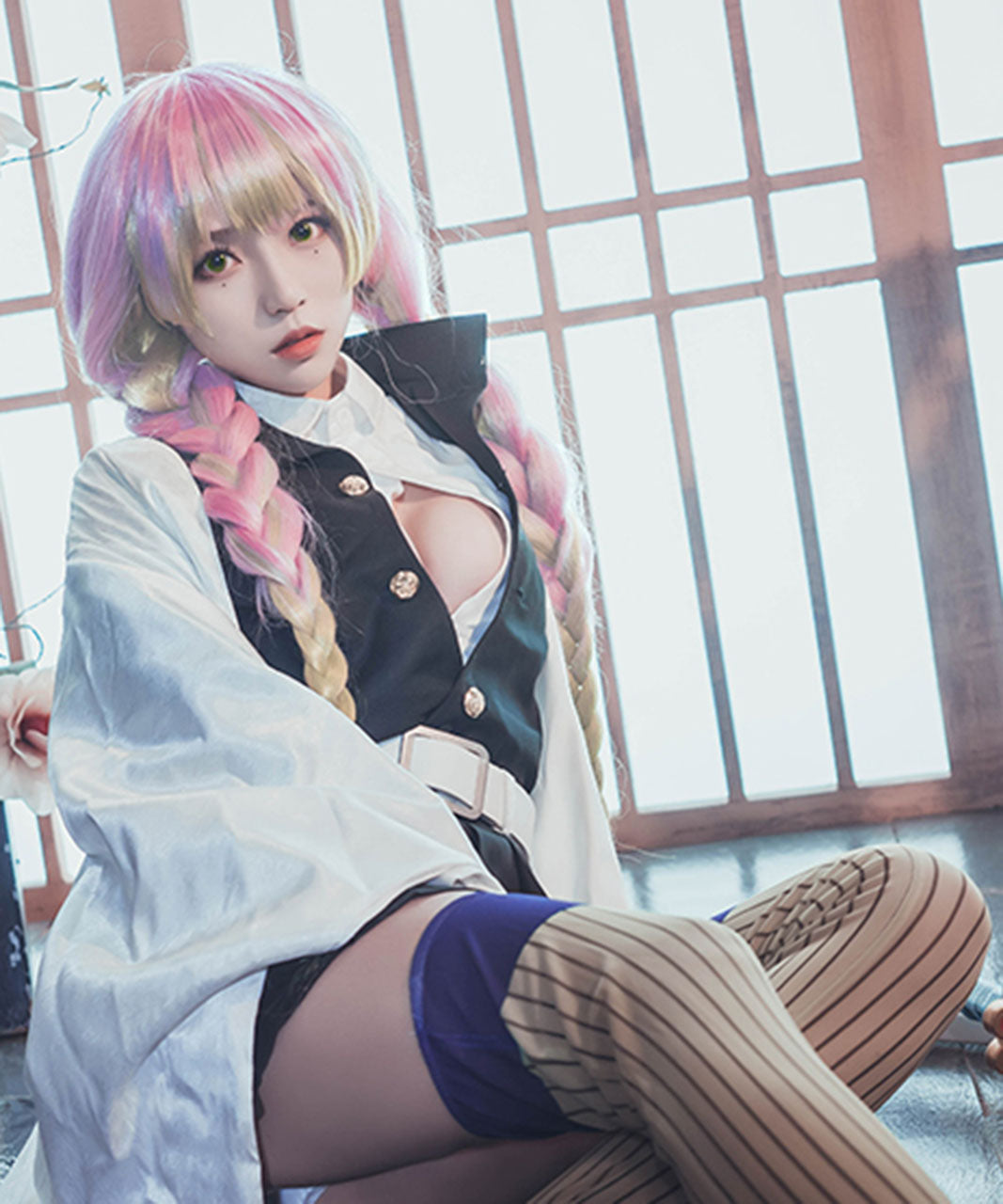 鬼滅の刃 甘露寺蜜璃 鬼殺隊 隊服 恋柱 ウィッグ付コスチュームセットみつり フルセット きめつ