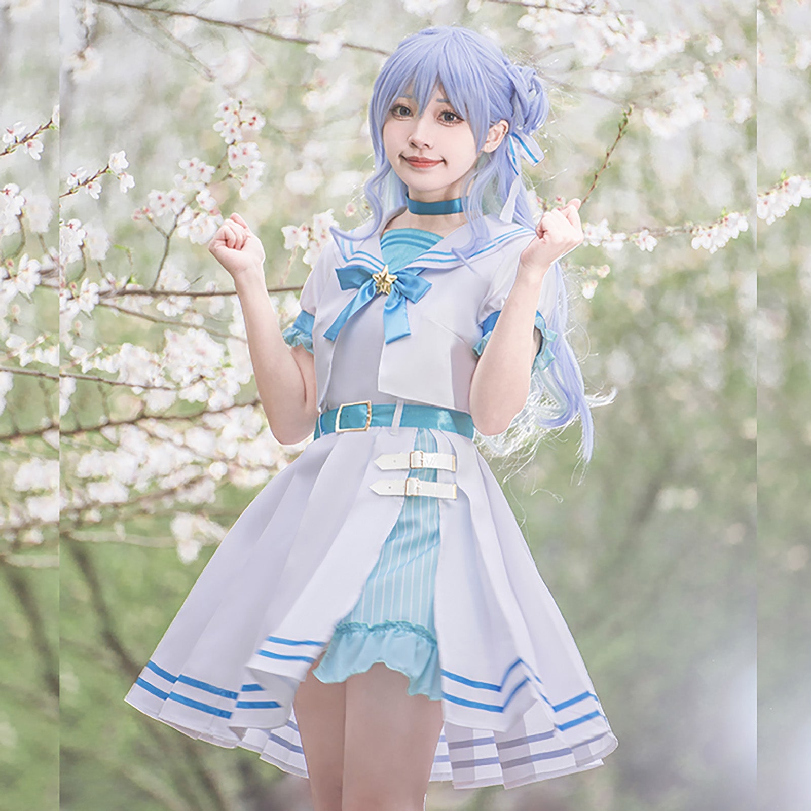 星街すいせい セーラー服 コスプレ 衣装　白　ネイビー