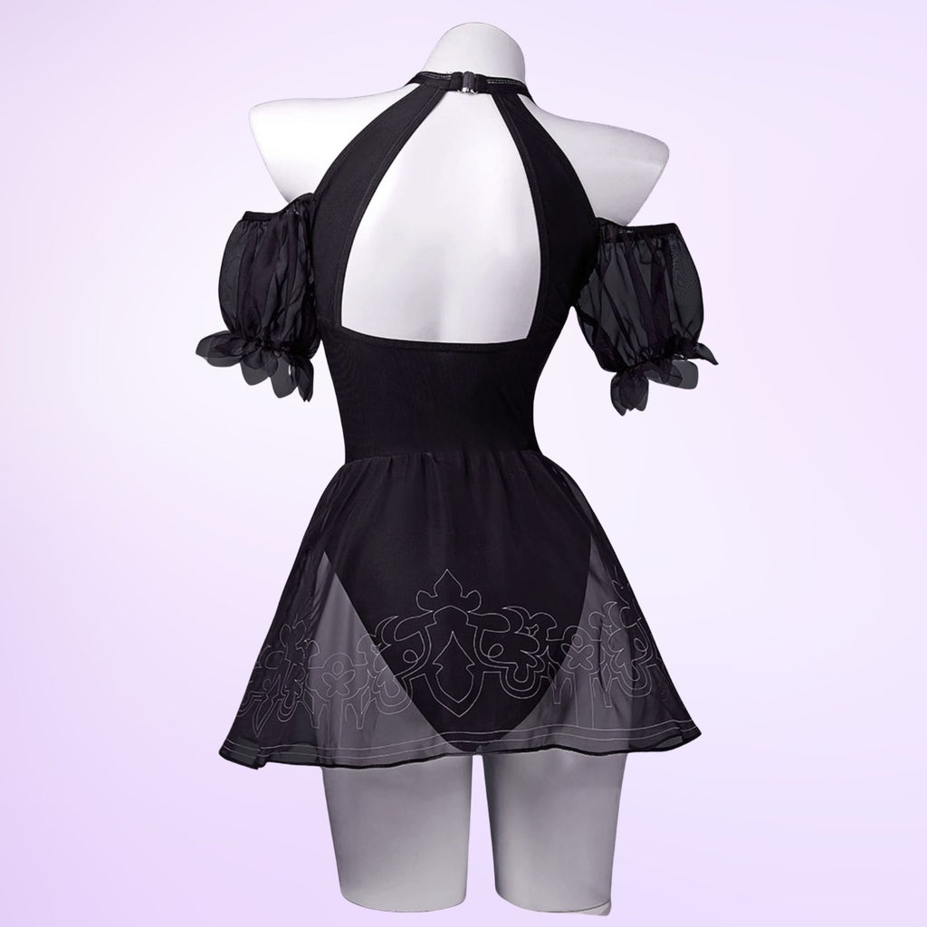 NieR:Automata 2B コスプレ 水着 パフスリーブ 背中デザイン