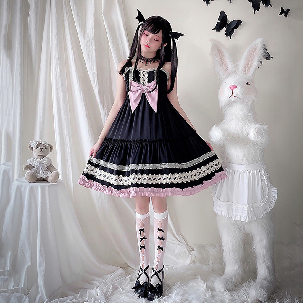 ハロウィン コスプレ 仮装 ワンピース 小悪魔 リボン ブラック