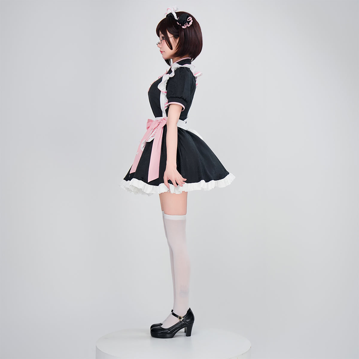 ミニ丈 チャイナドレス風 メイド服 コスプレ 横