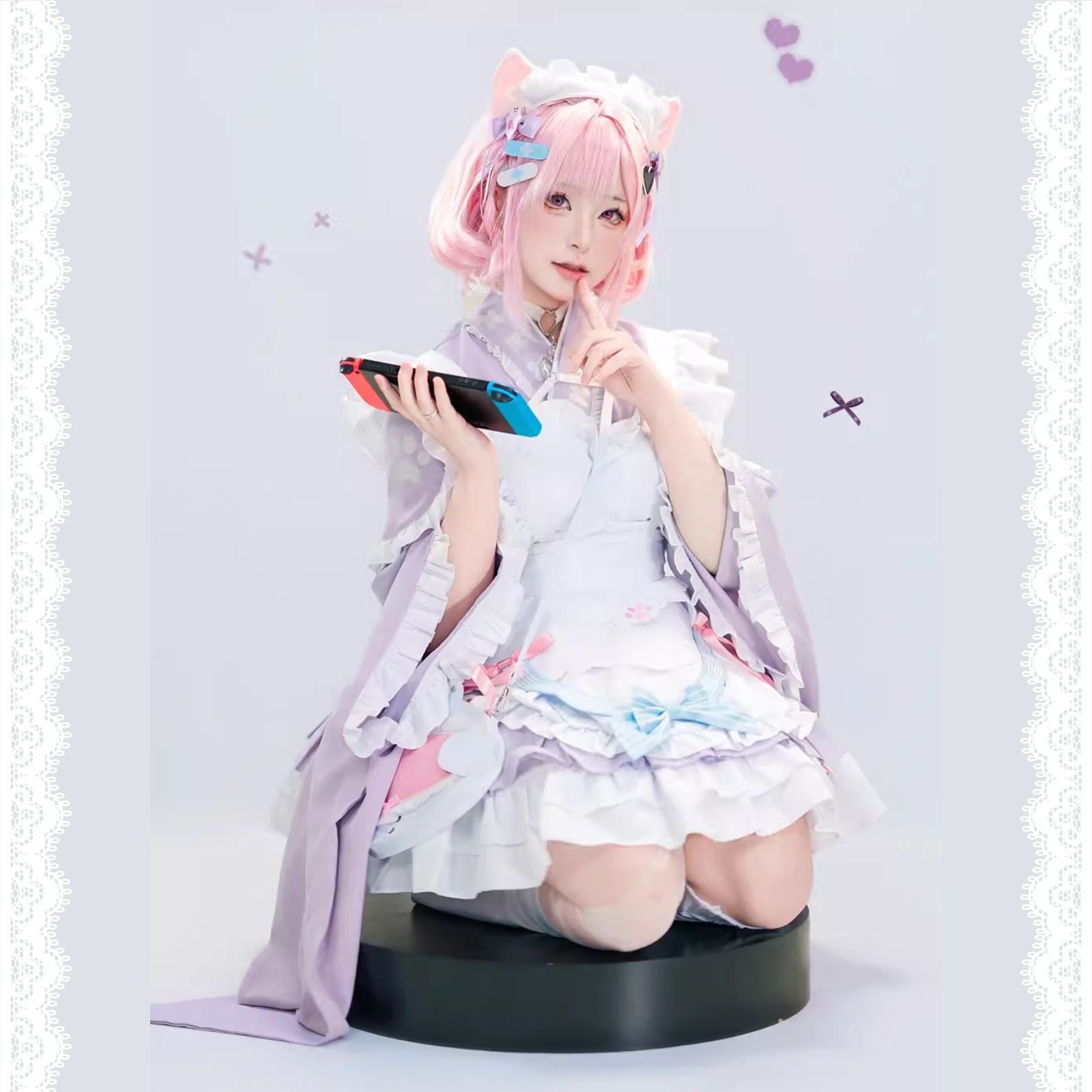 結城さくな コスプレ VTuber 和風メイド衣装 レディース