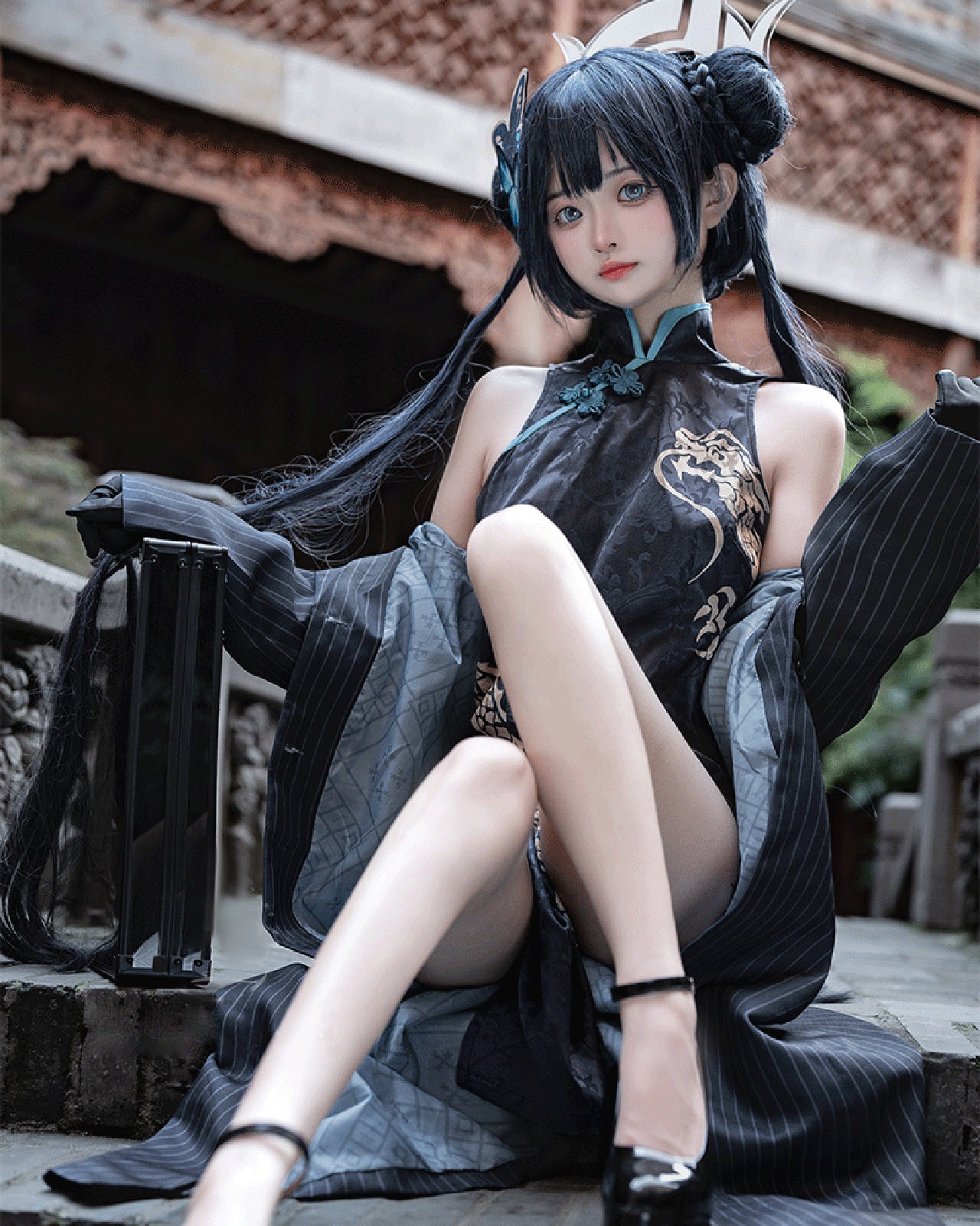 ブルーアーカイブ 竜華キサキ コスプレ衣装セット チャイナドレス ロングジャケット コスチューム　