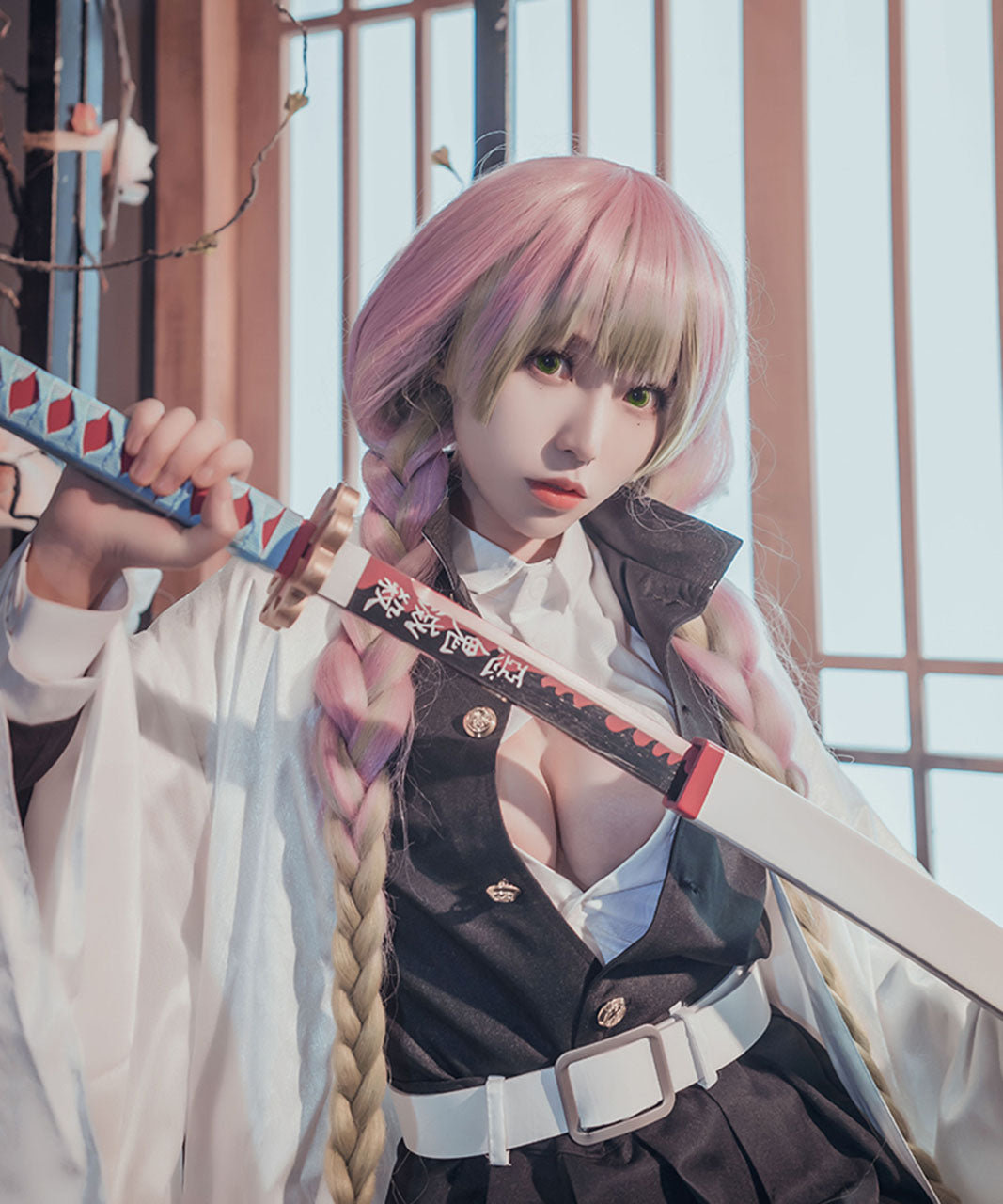 鬼滅の刃 甘露寺蜜璃 鬼殺隊 隊服 恋柱 ウィッグ付コスチュームセットみつり フルセット