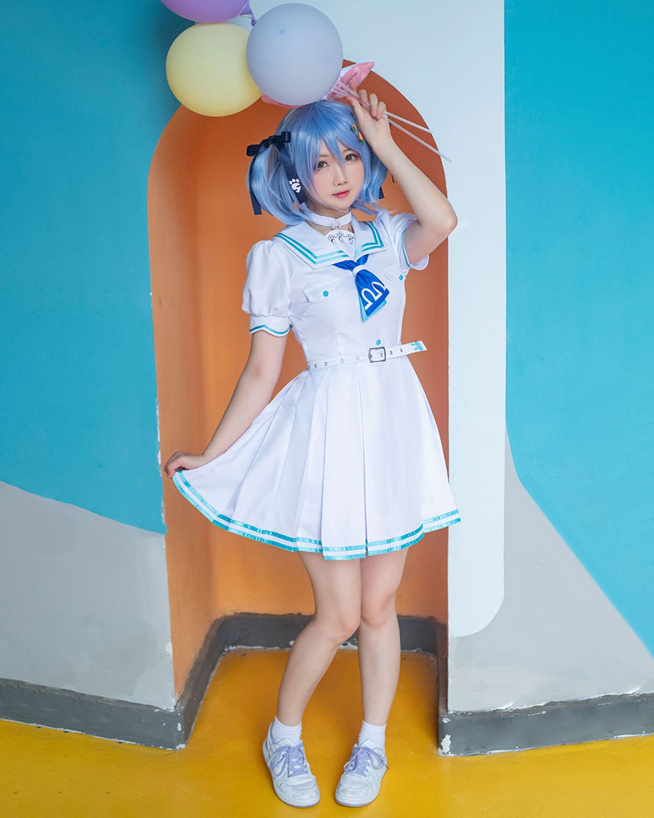 ホロライブ 兎田ぺこら VTuber コスプレ ワンピース セーラ服　衣装　バーチャルアイドル