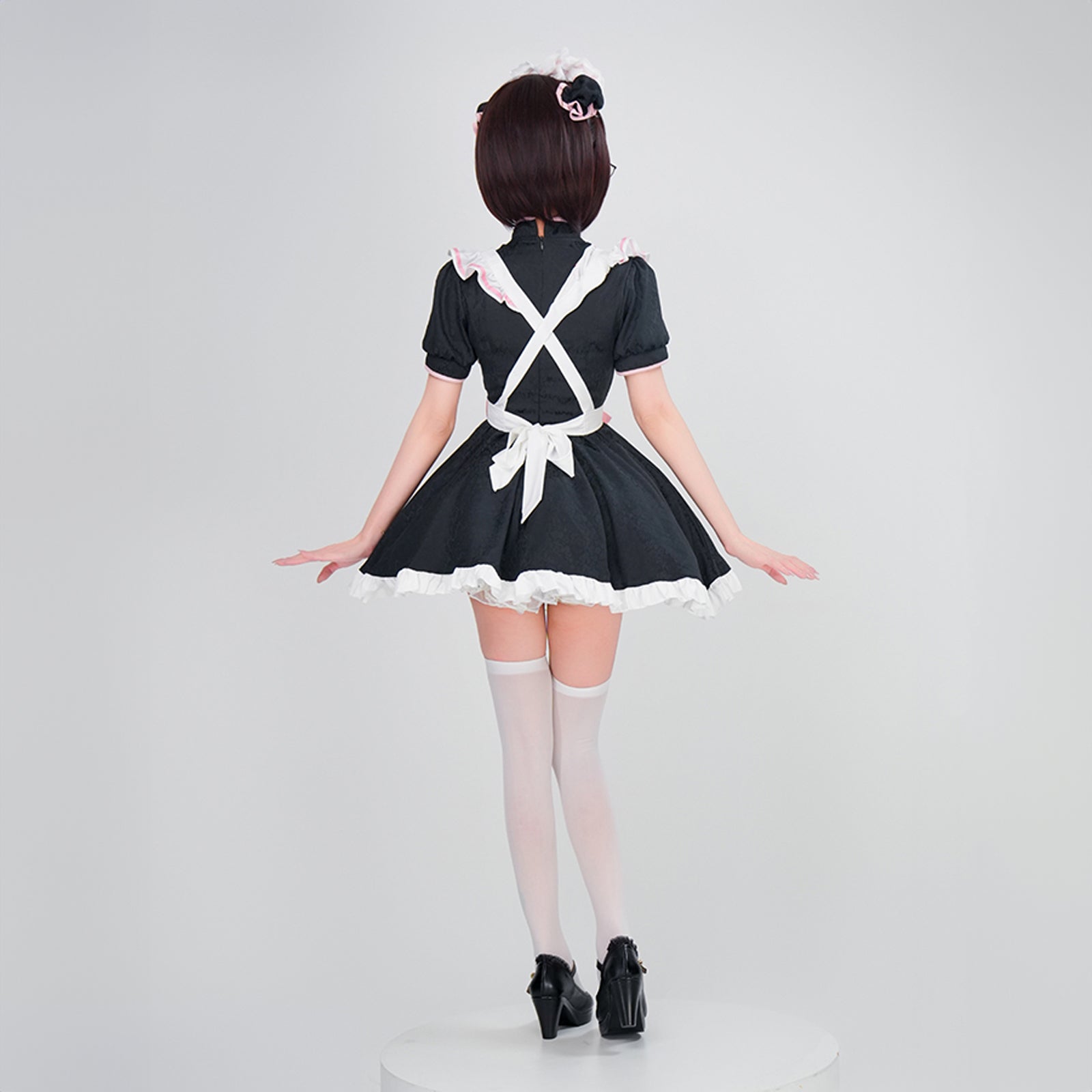 ミニ丈 チャイナドレス風 メイド服 コスプレ バックスタイル