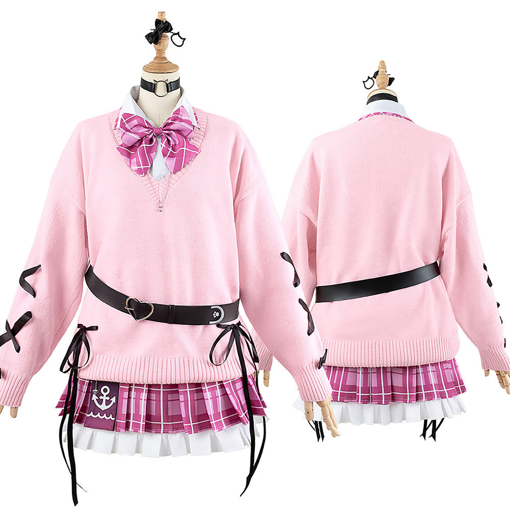ホロライブ 湊あくあ コスプレ ハロウィン VTuber 新衣装 制服 カーディガン