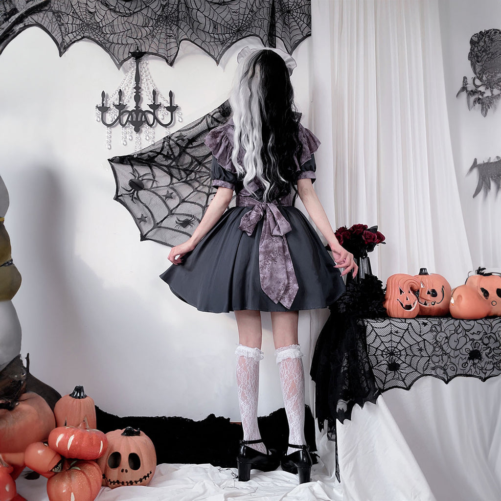 ゴシック メイド服 背面デザイン ダークスタイル コスプレ衣装