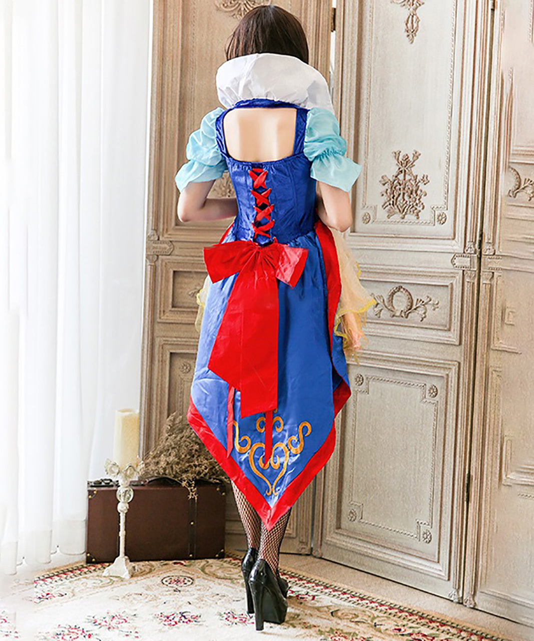 白雪姫 コスプレ ドレス 背面デザイン SnowWhite ハロウィン 即納