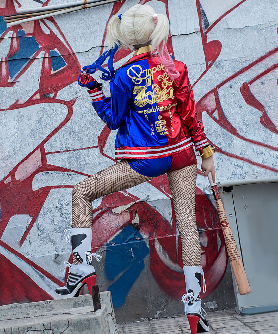 スーサイドスクワッド ハーレイ・クイン風 コスプレ ハロウィン 衣装 ウィッグ付きフルセット 即納