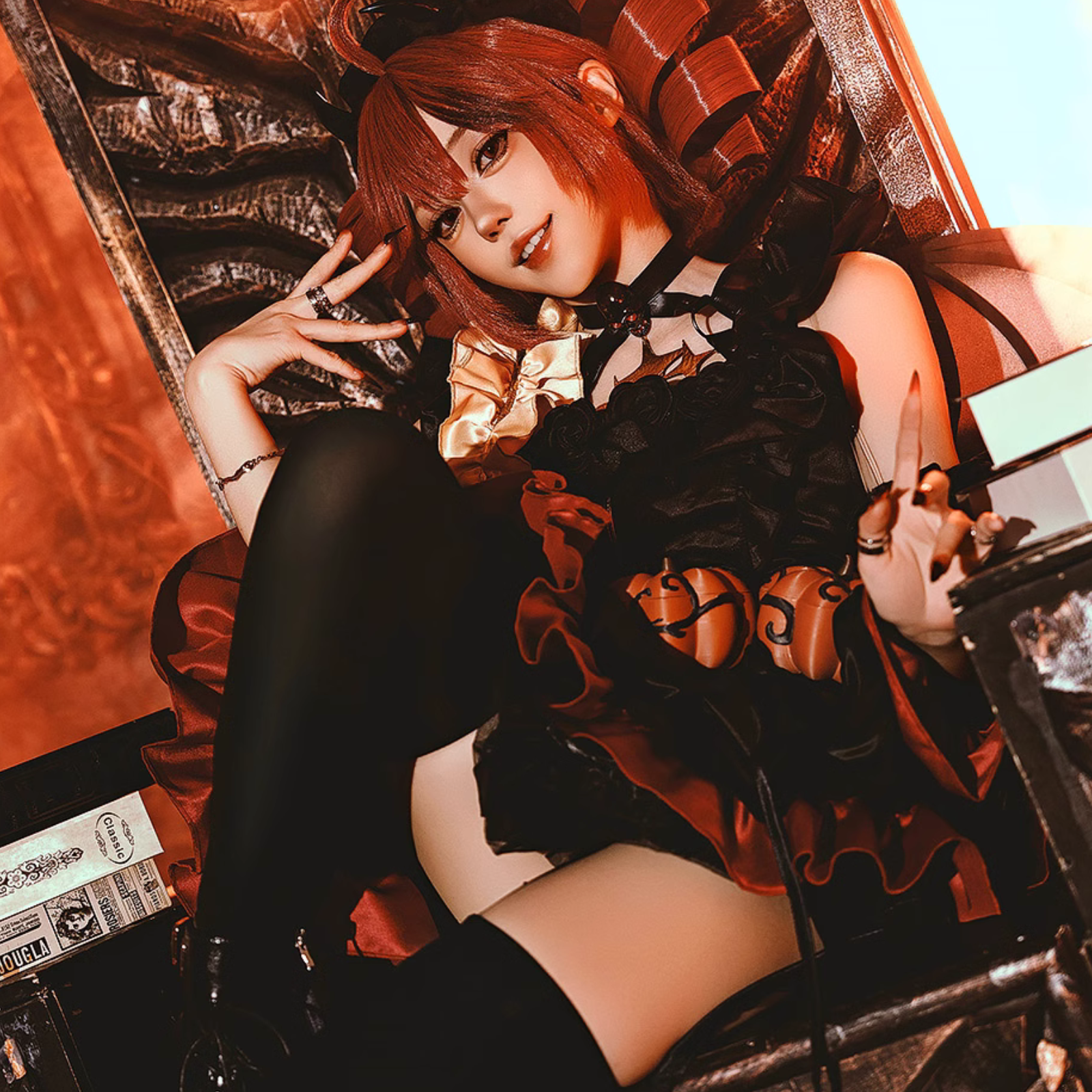 重音テト コスチューム ワンピース アームカバー カチューシャ しっぽ付き