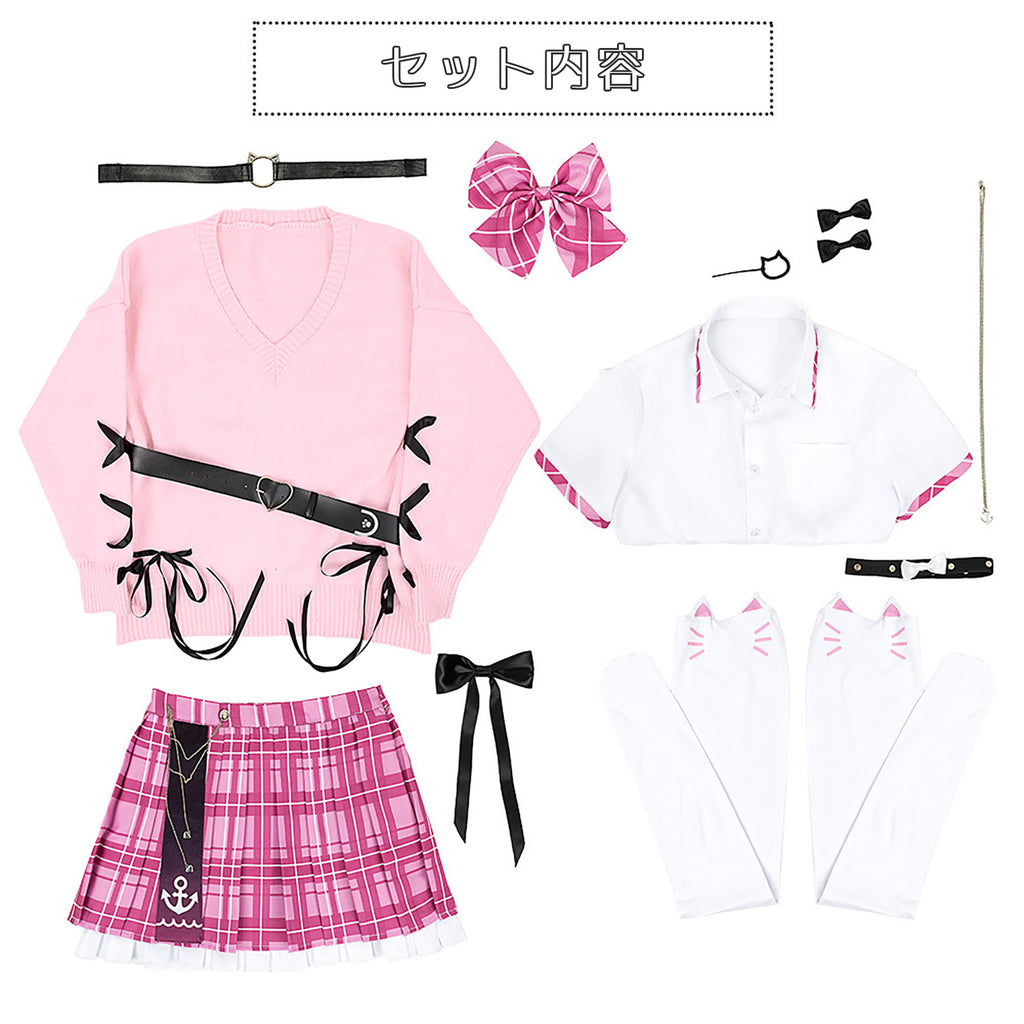 ホロライブ 湊あくあ コスプレ ハロウィン VTuber 新衣装 制服 カーディガン