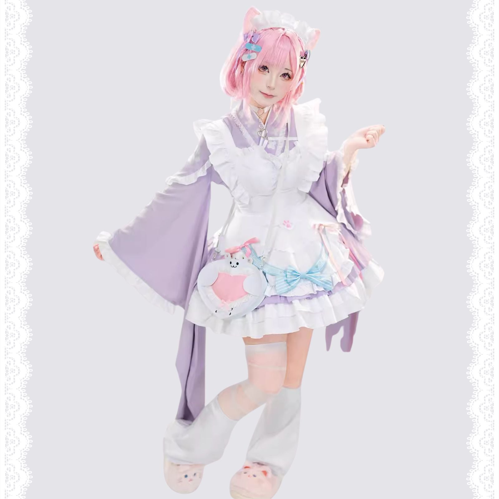 結城さくな コスプレ VTuber 和風メイド衣装 レディース