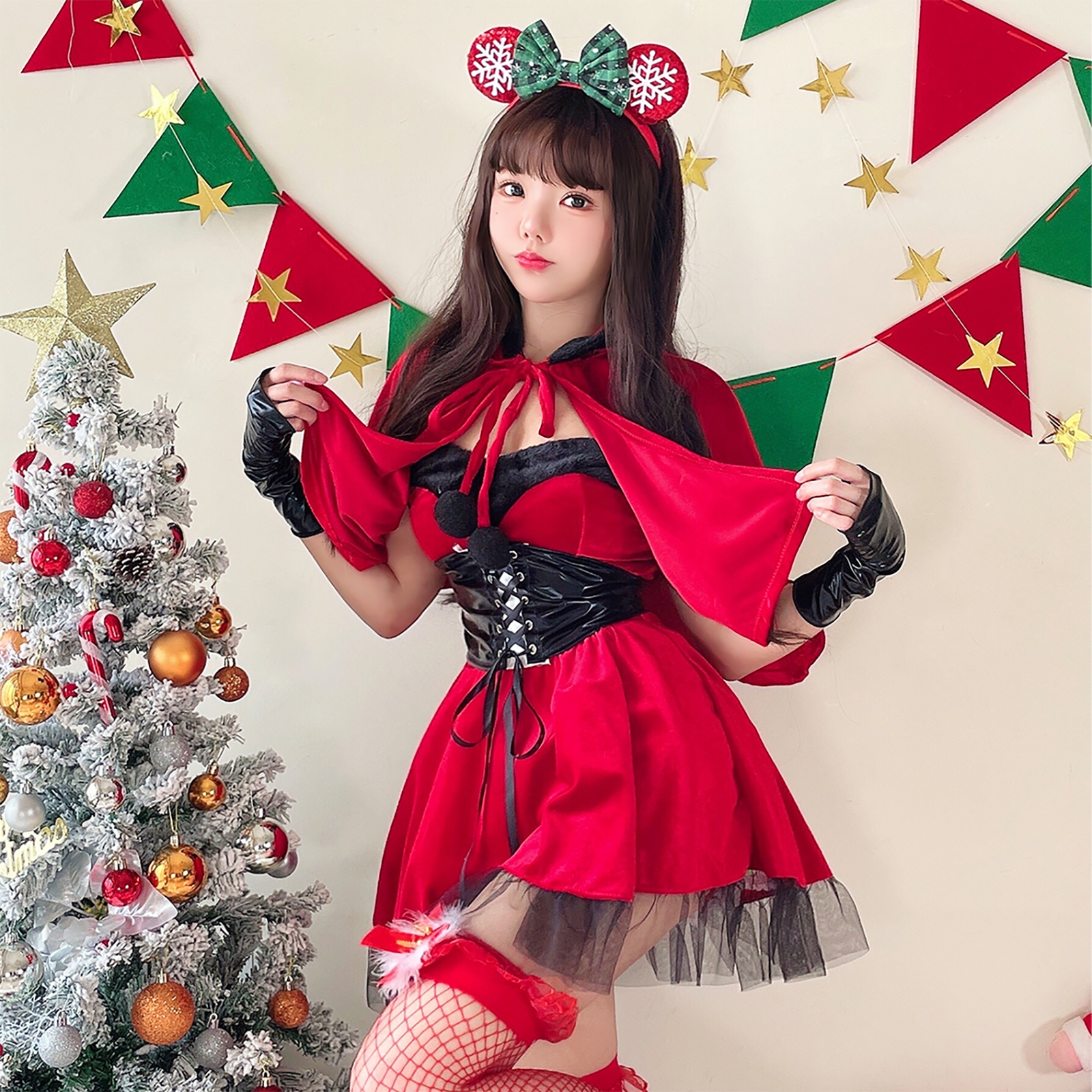 サンタコス デビルデザイン ケープ付き コスプレ衣装