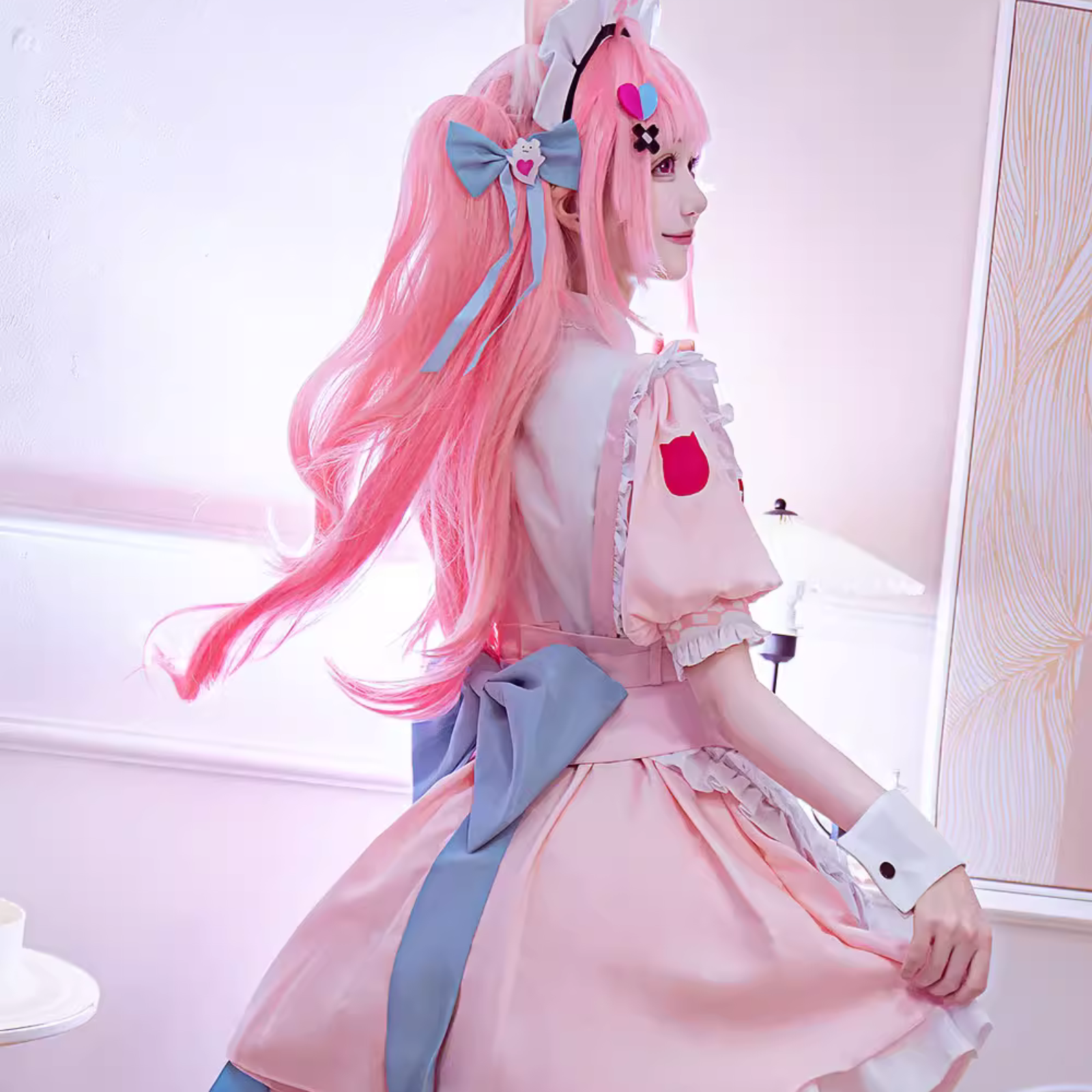 結城さくな VTuber  メイドコスプレ衣装＋小物セット ハロウィン レディース 大人用 即納