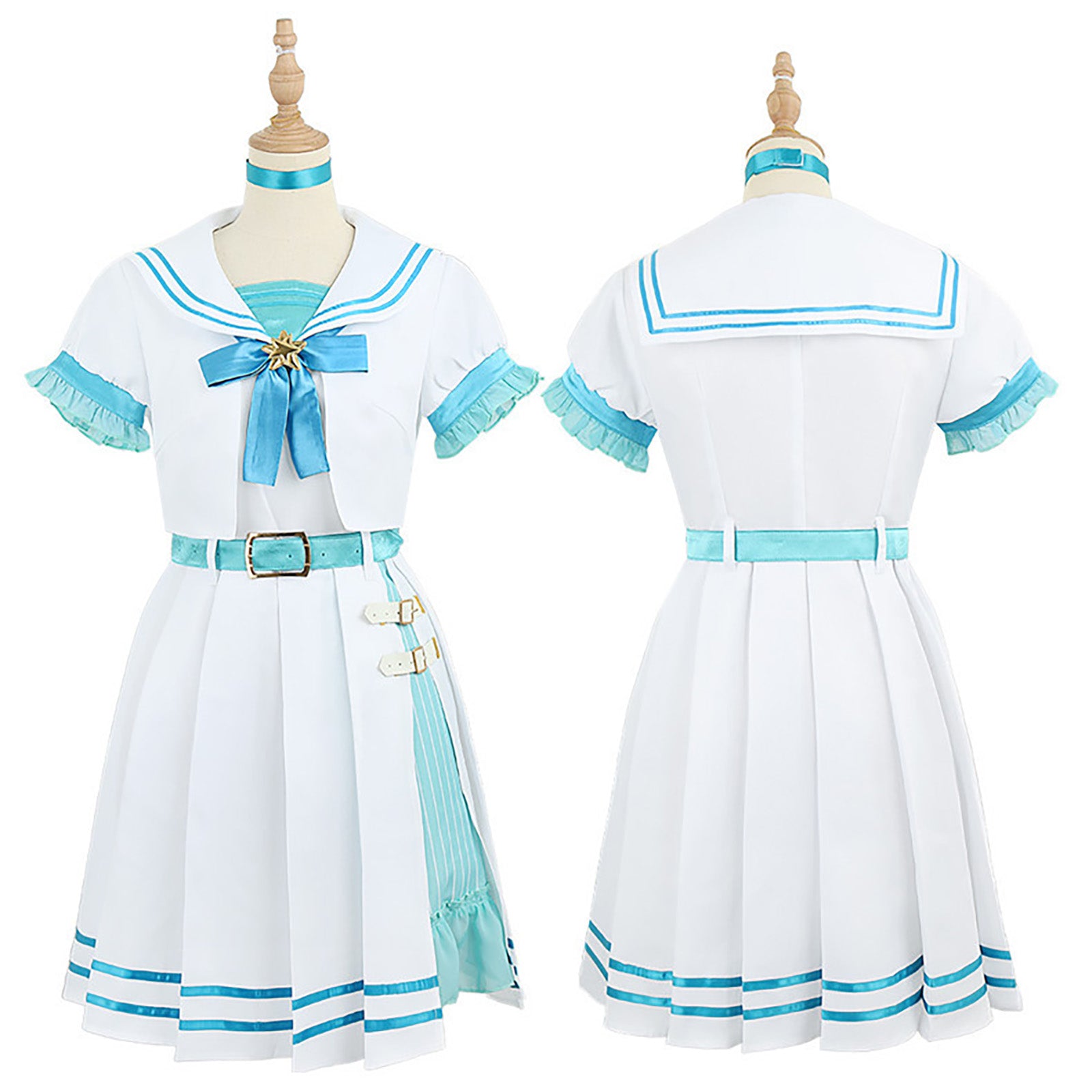 星街すいせい セーラー服 コスプレ 衣装　白　ネイビー