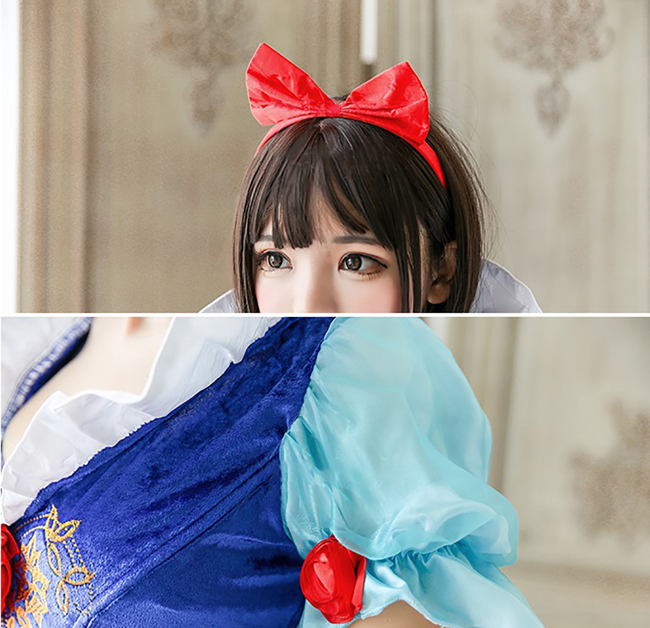 白雪姫 コスプレ ドレス 高品質素材 SnowWhite ハロウィン 仮装 ディテール