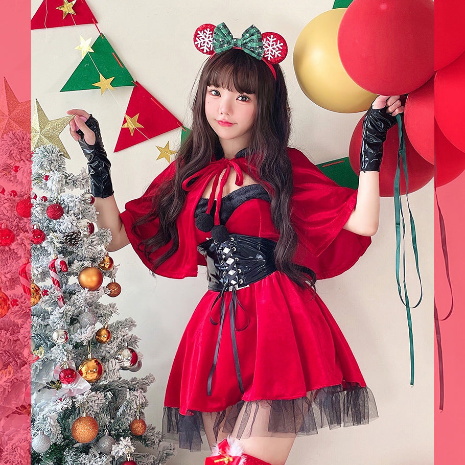 サンタコス デビルデザイン ケープ付き コスプレ衣装