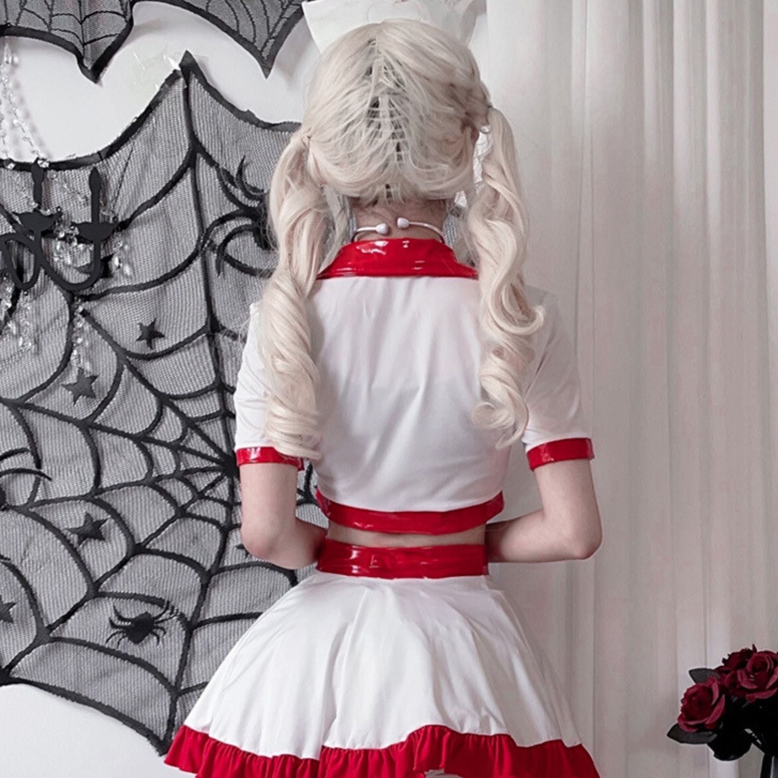 ハロウィン ナース コスプレ衣装 看護師 ホワイト 即納 (L)