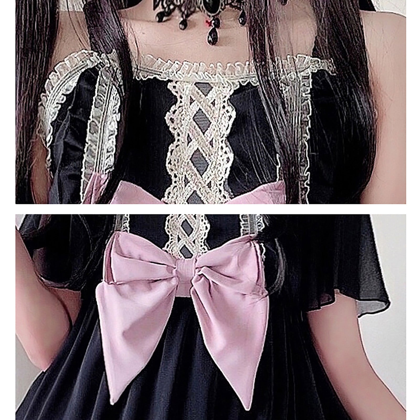 ハロウィン コスプレ 仮装 ワンピース 小悪魔 リボン ブラック