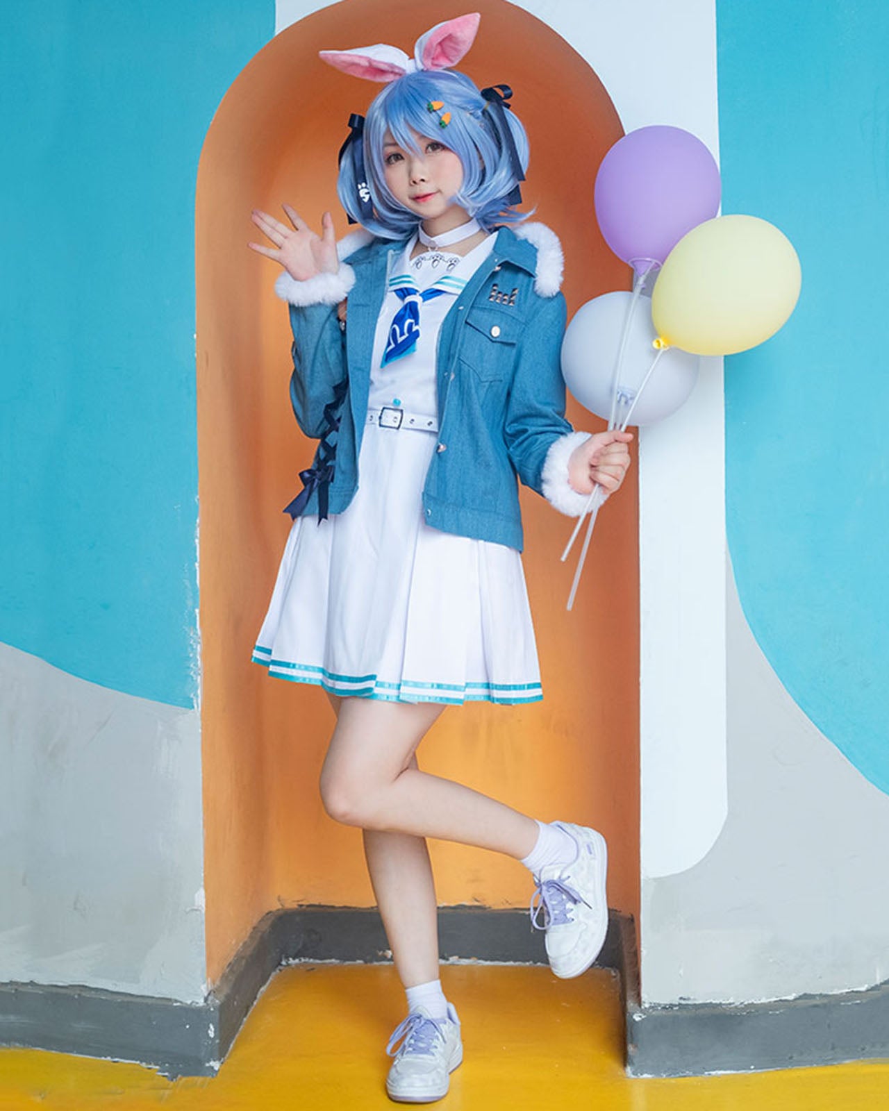 ホロライブ 兎田ぺこら VTuber コスプレ ワンピース セーラ服　ジャケット　セット　ブイチューバー　バーチャルアイドル