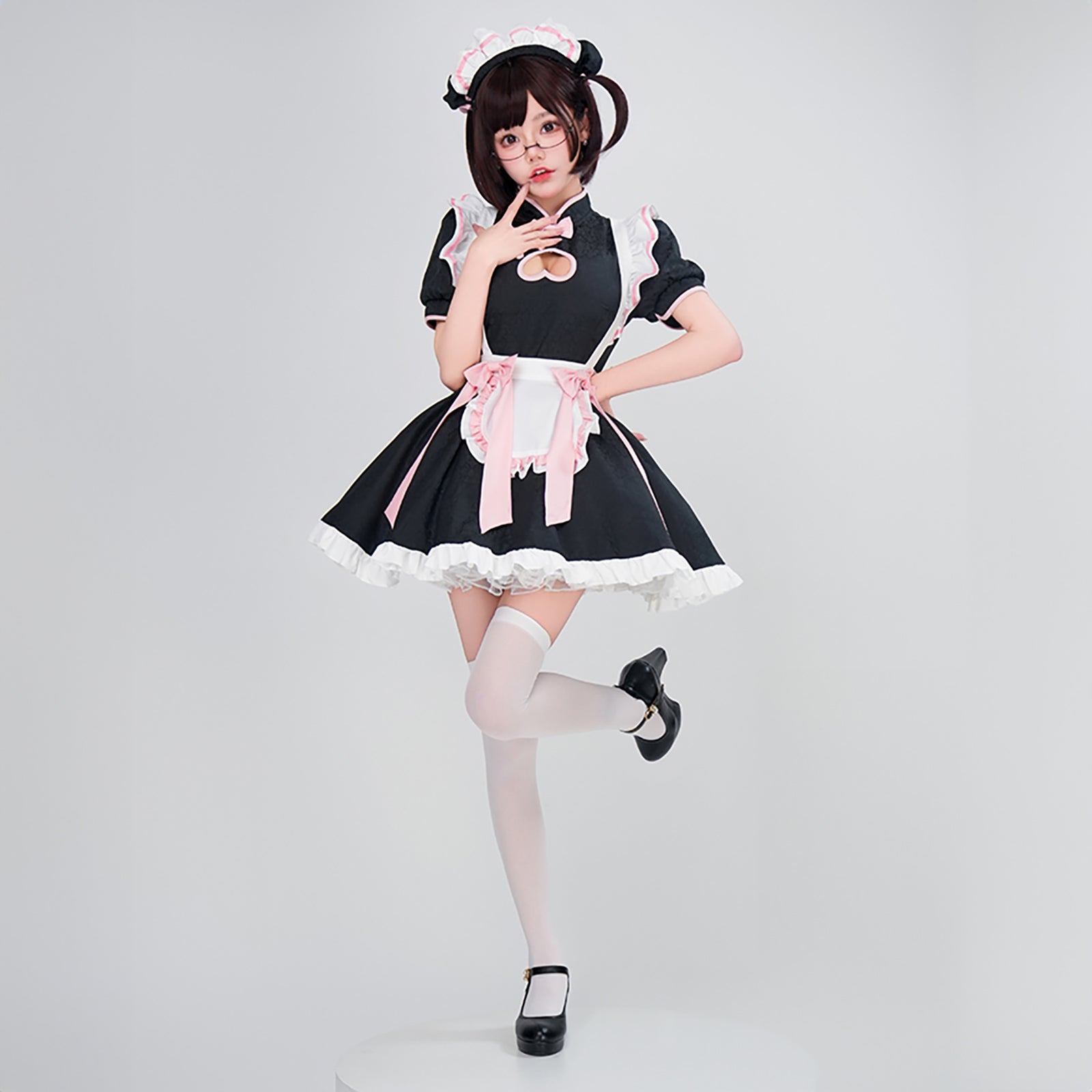 チャイナメイド コスプレ衣装 ワンピース エプロン付き