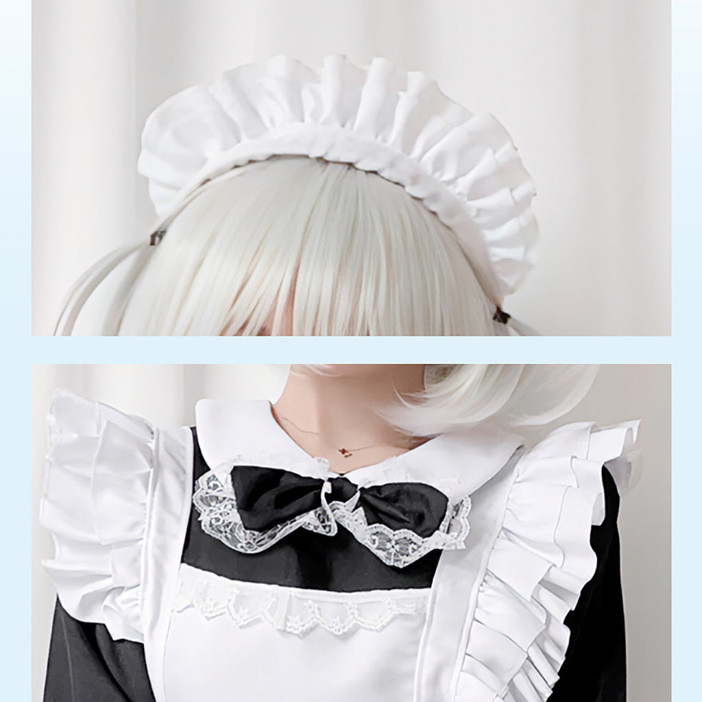 メイド服 コスプレ 仮装 長袖 ワンピース ミニ丈 ブラック ハロウィン