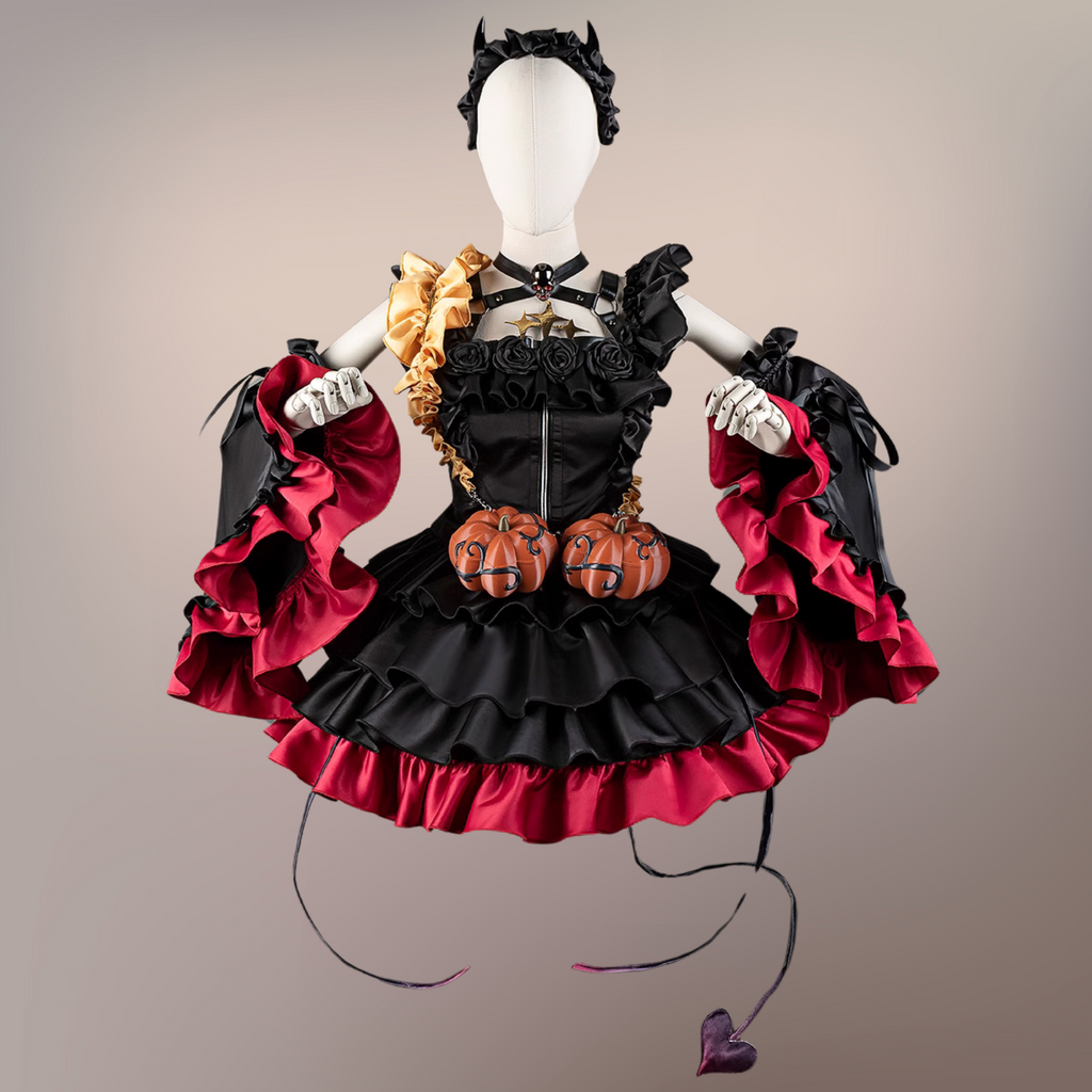 重音テト コスチューム ワンピース アームカバー カチューシャ しっぽ付き