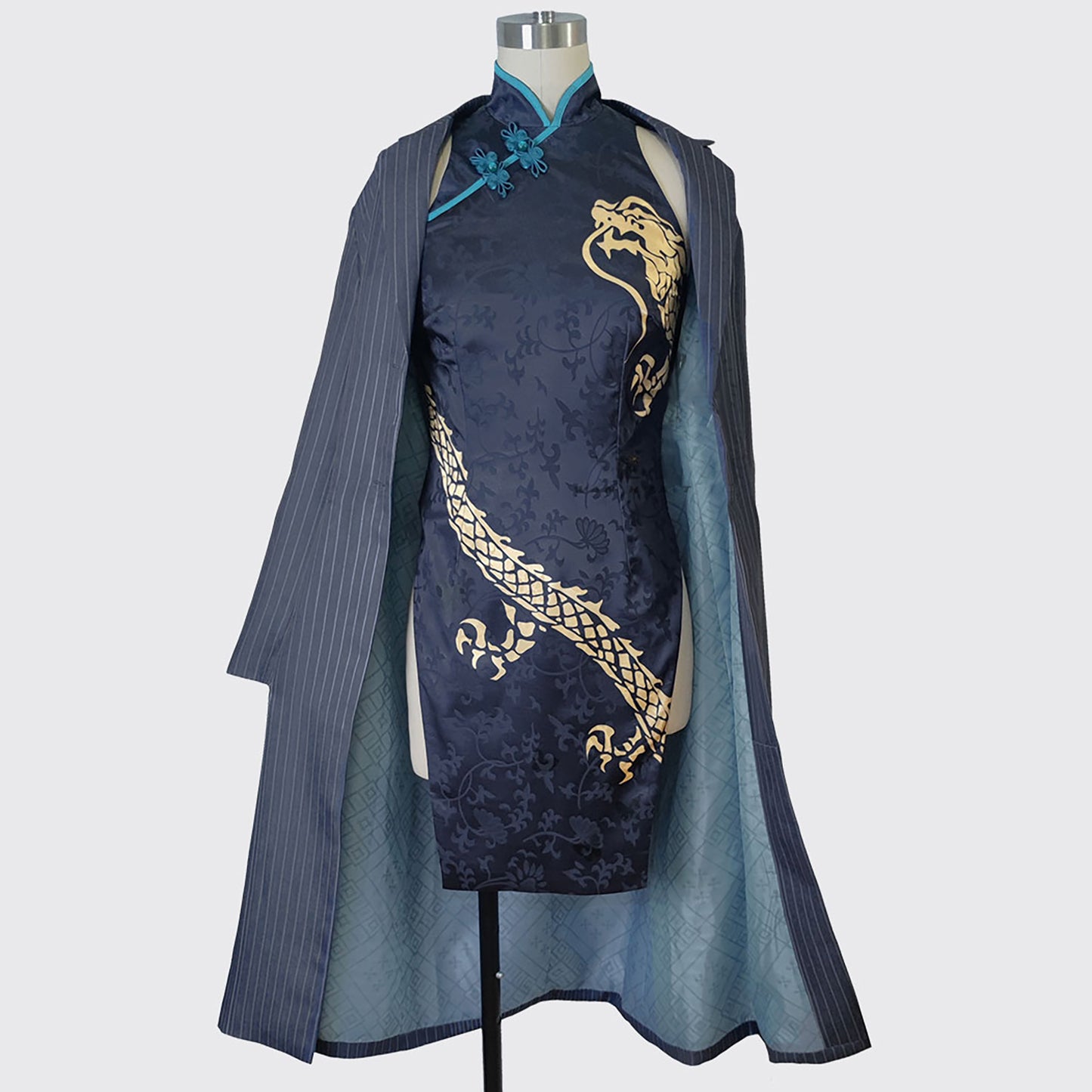ブルーアーカイブ 竜華キサキ コスプレ衣装セット チャイナドレス ロングジャケット コスチューム　
