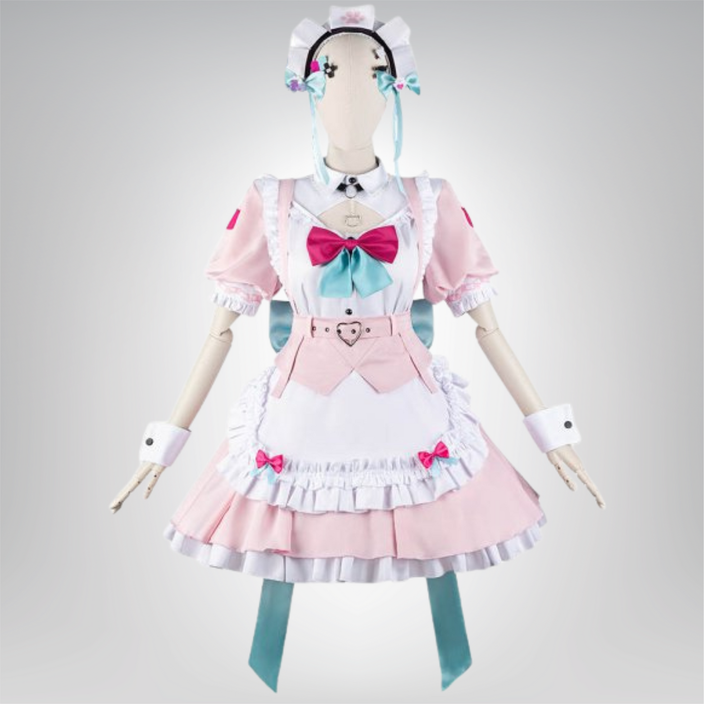 結城さくな VTuber  メイドコスプレ衣装＋小物セット ハロウィン レディース 大人用 即納